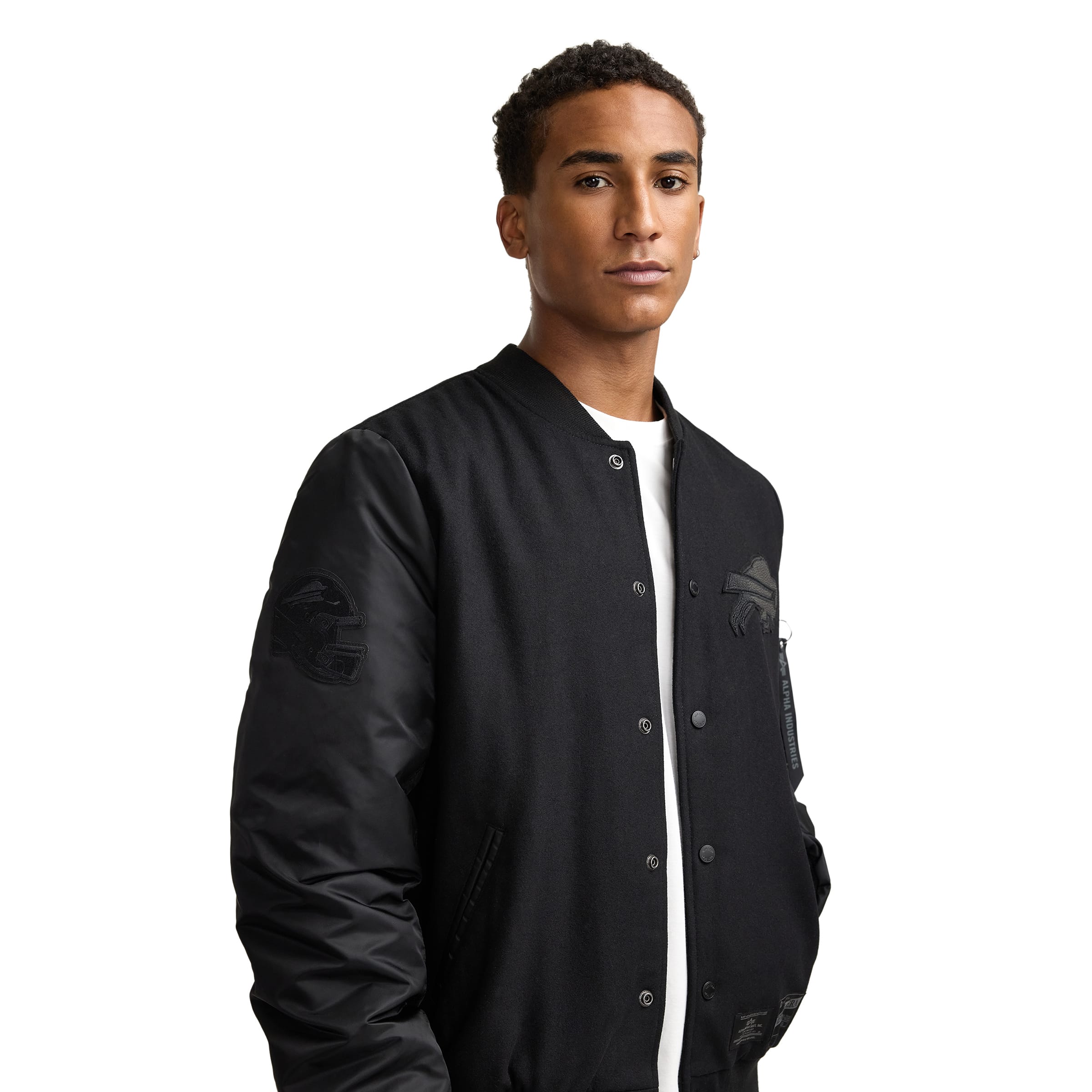 Alpha Industries x Dallas Cowboys MA-1 Wool Varsity Jacket Black - Image 2