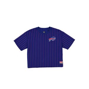 Buffalo Bills Throwback Women's Cropped Pinstripe T-Shirt