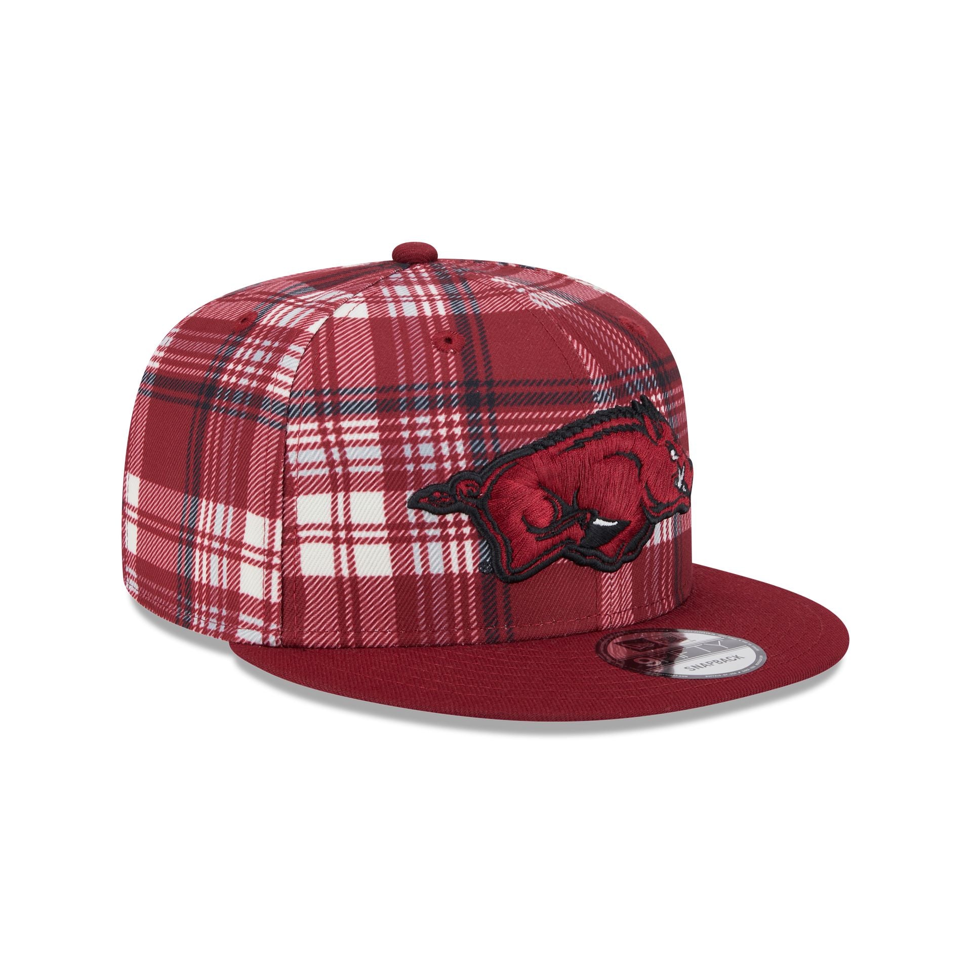 Arkansas Razorbacks Plaid 9FIFTY Snapback Hat - Image 3