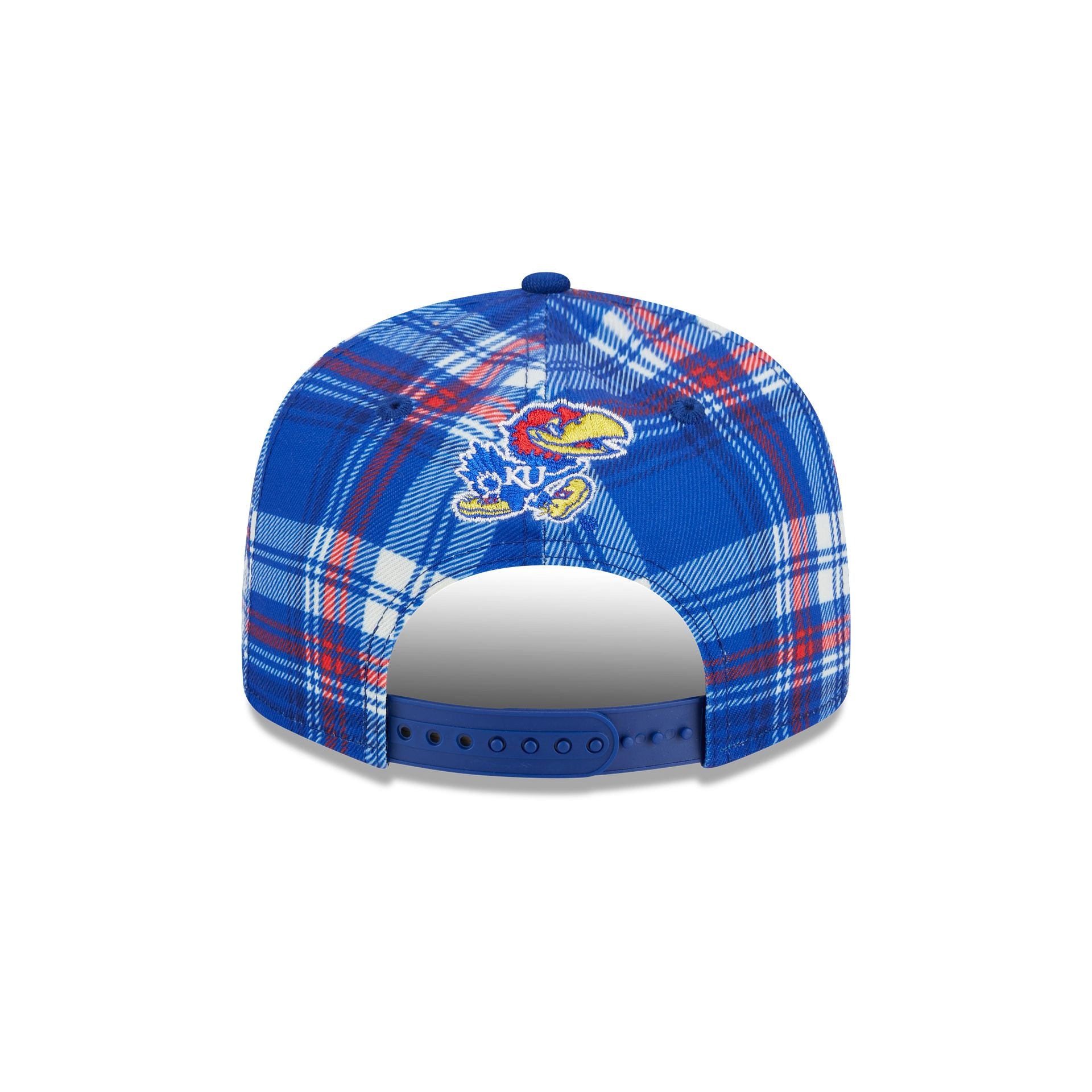 Kansas Jayhawks Plaid 9FIFTY Snapback Hat - Image 6