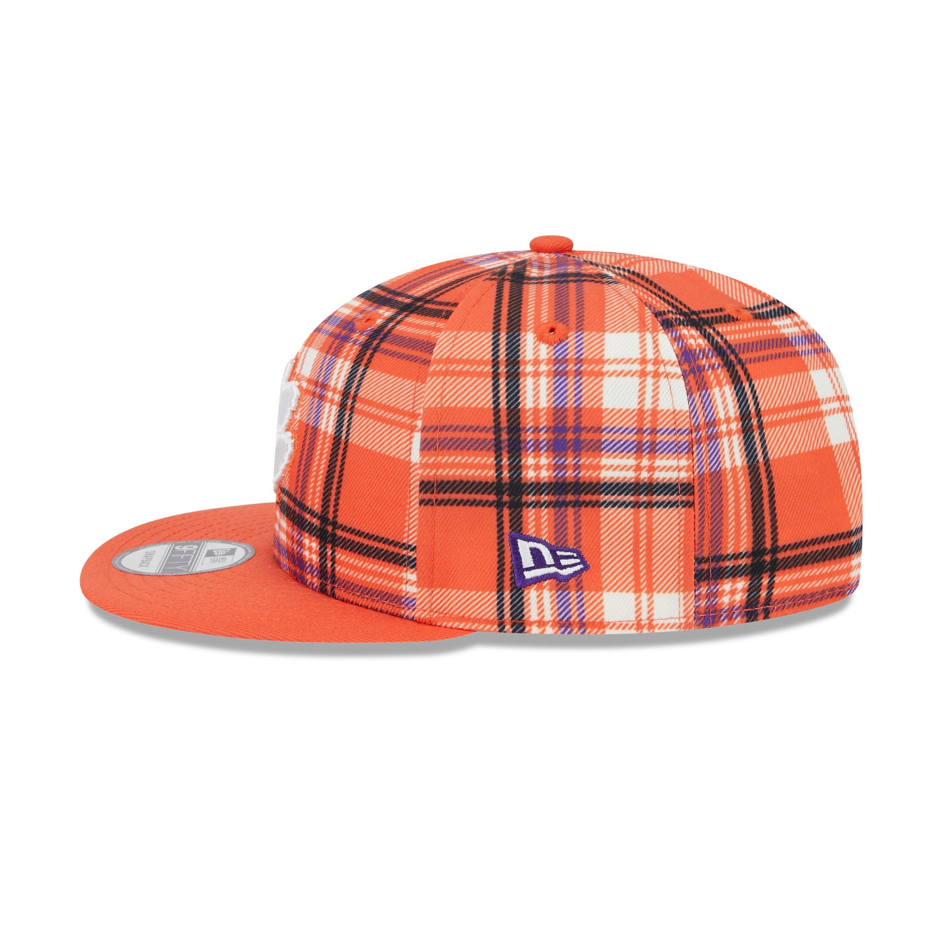 Clemson Tigers Plaid 9FIFTY Snapback Hat - Image 4
