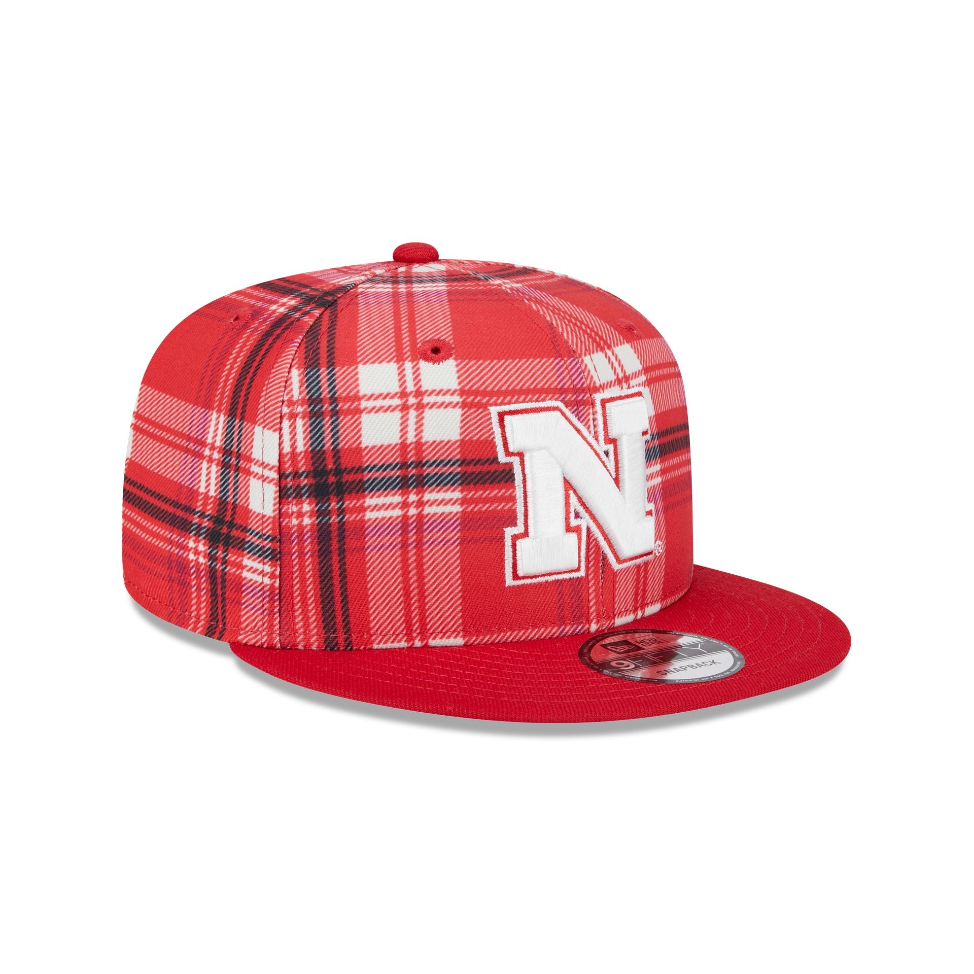 Nebraska Cornhuskers Plaid 9FIFTY Snapback Hat - Image 3