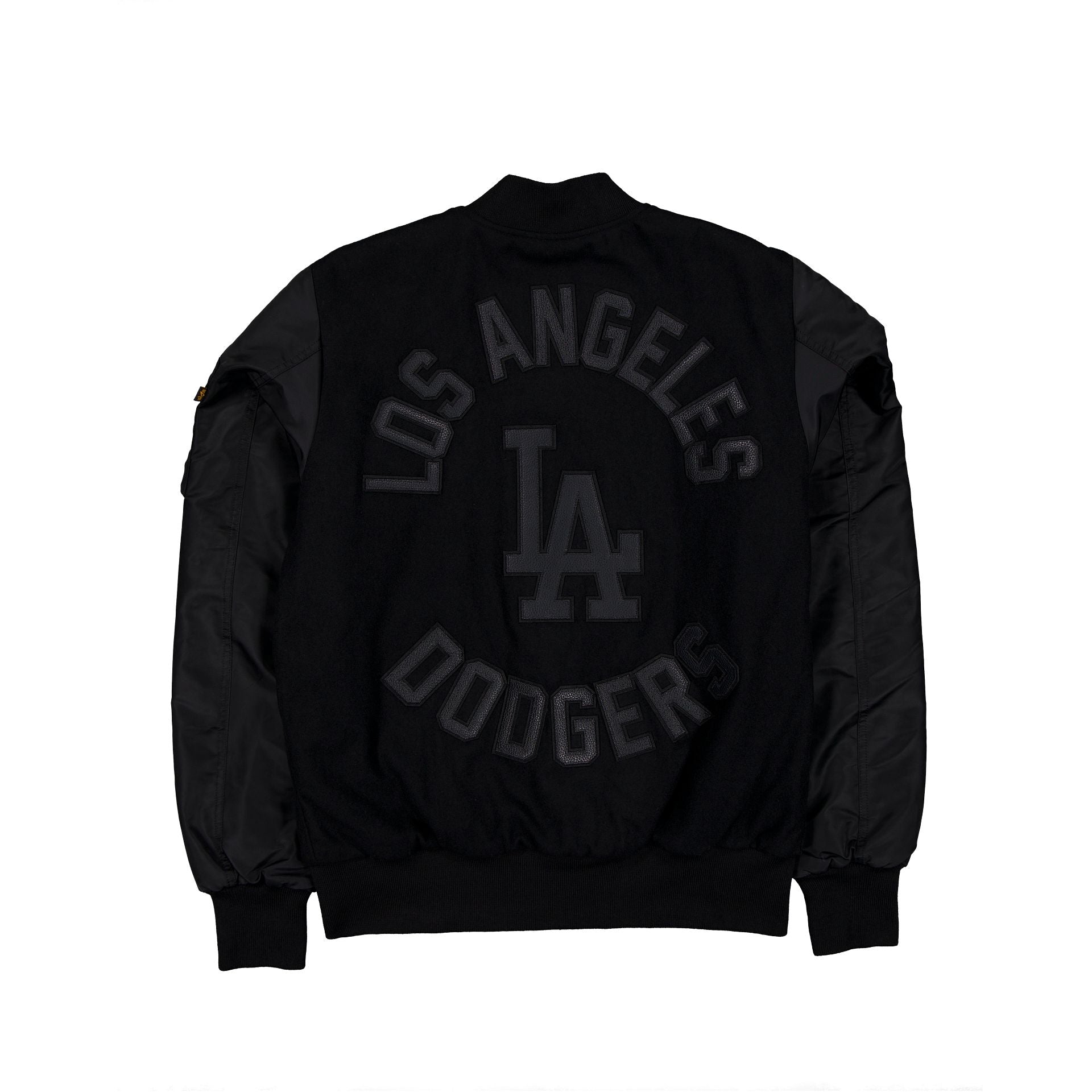 Alpha Industries x Los Angeles Dodgers MA-1 Wool Varsity Jacket Black - Image 3