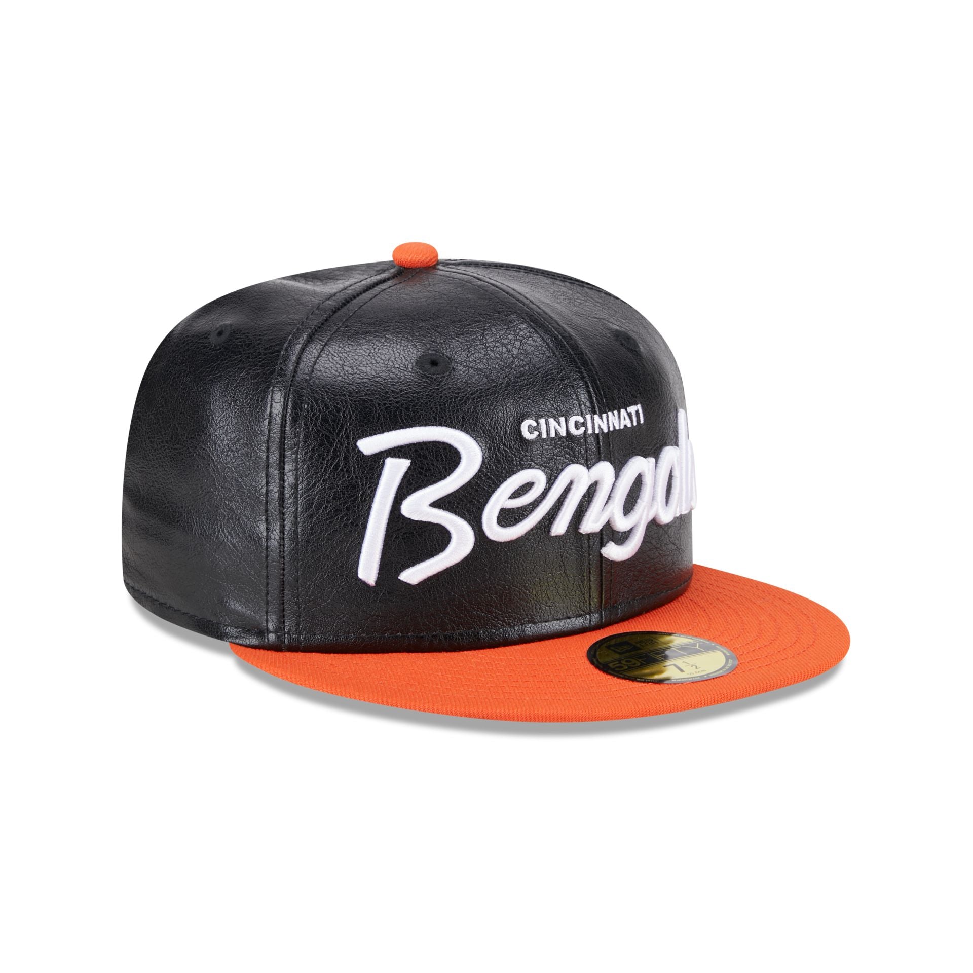 Cincinnati Bengals Faux Leather Crown 59FIFTY Fitted Hat - Image 3