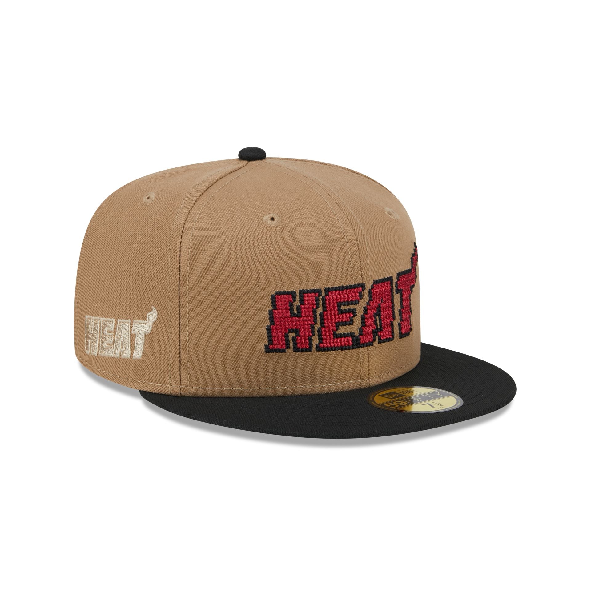 Miami Heat Classic 8-Bit Wordmark 59FIFTY Fitted Hat - Image 3