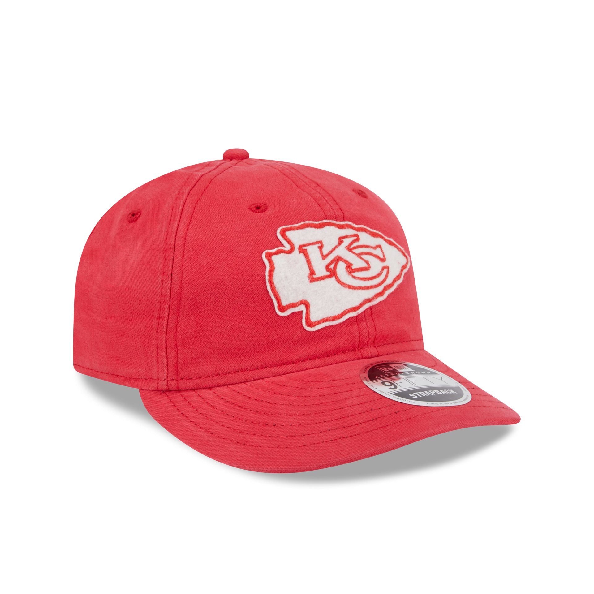 Kansas City Chiefs Canvas Felt Retro Crown 9FIFTY Strapback Hat - Image 3