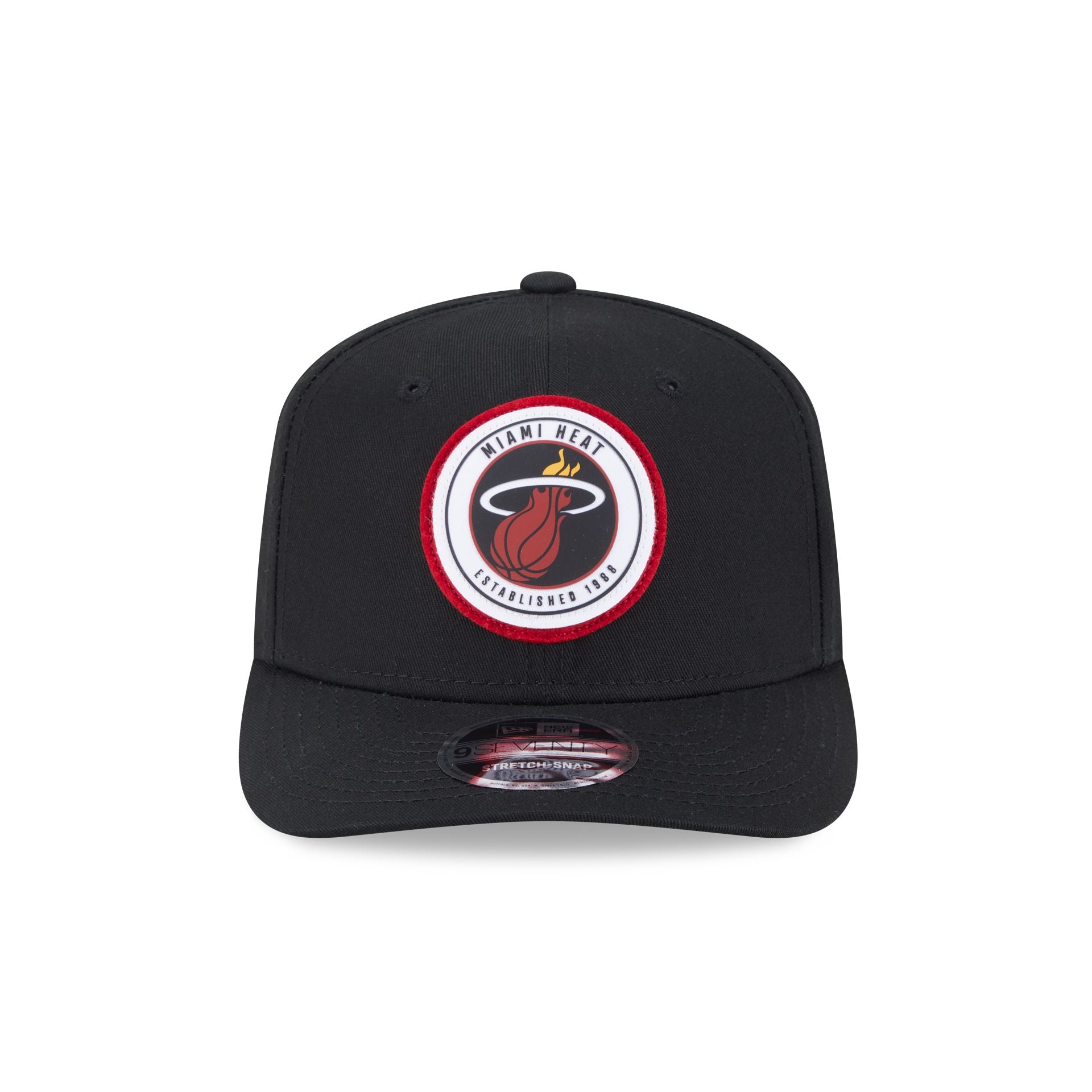 Miami Heat Circle Patch 9SEVENTY Stretch-Snap Hat - Image 2