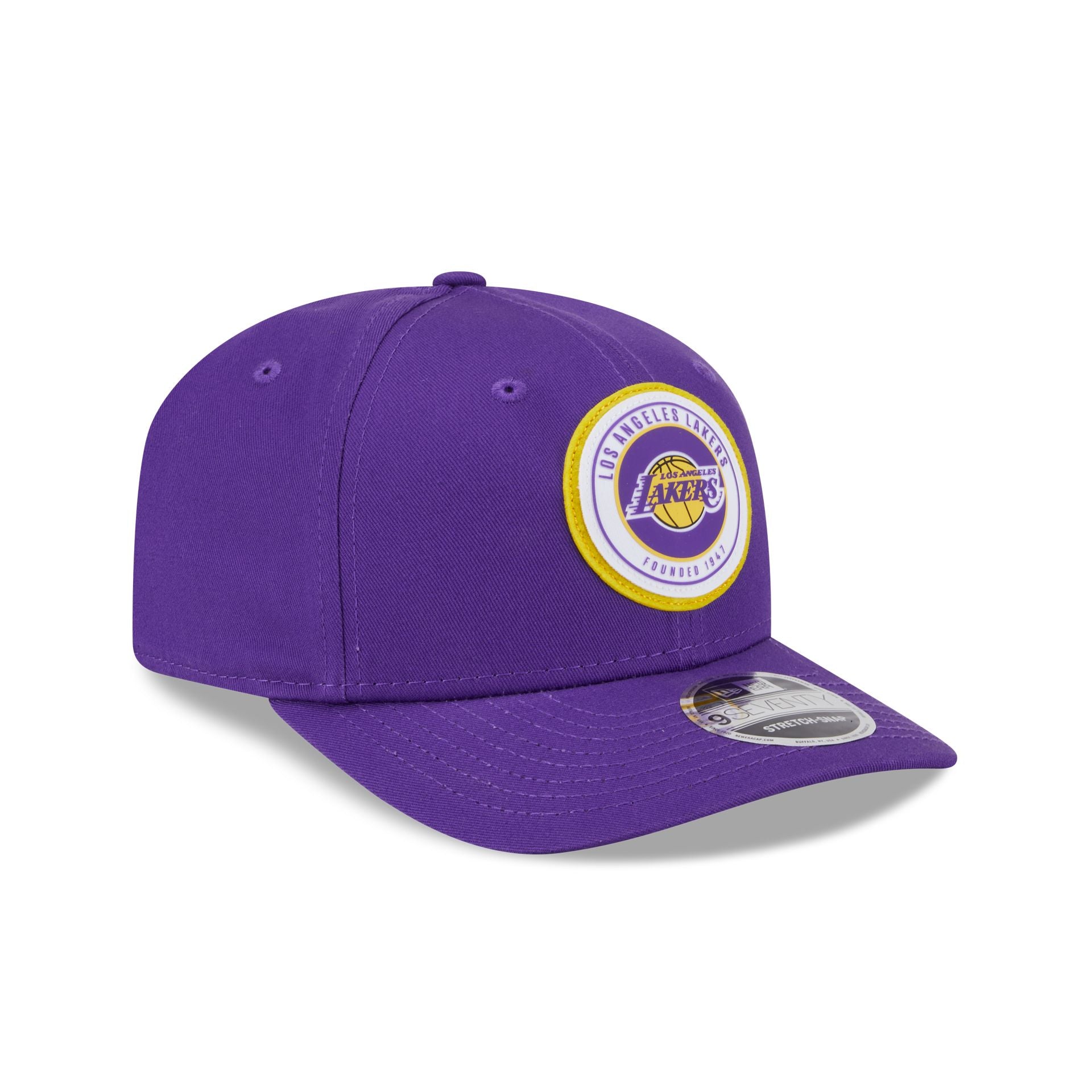 Los Angeles Lakers Circle Patch 9SEVENTY Stretch-Snap Hat - Image 3