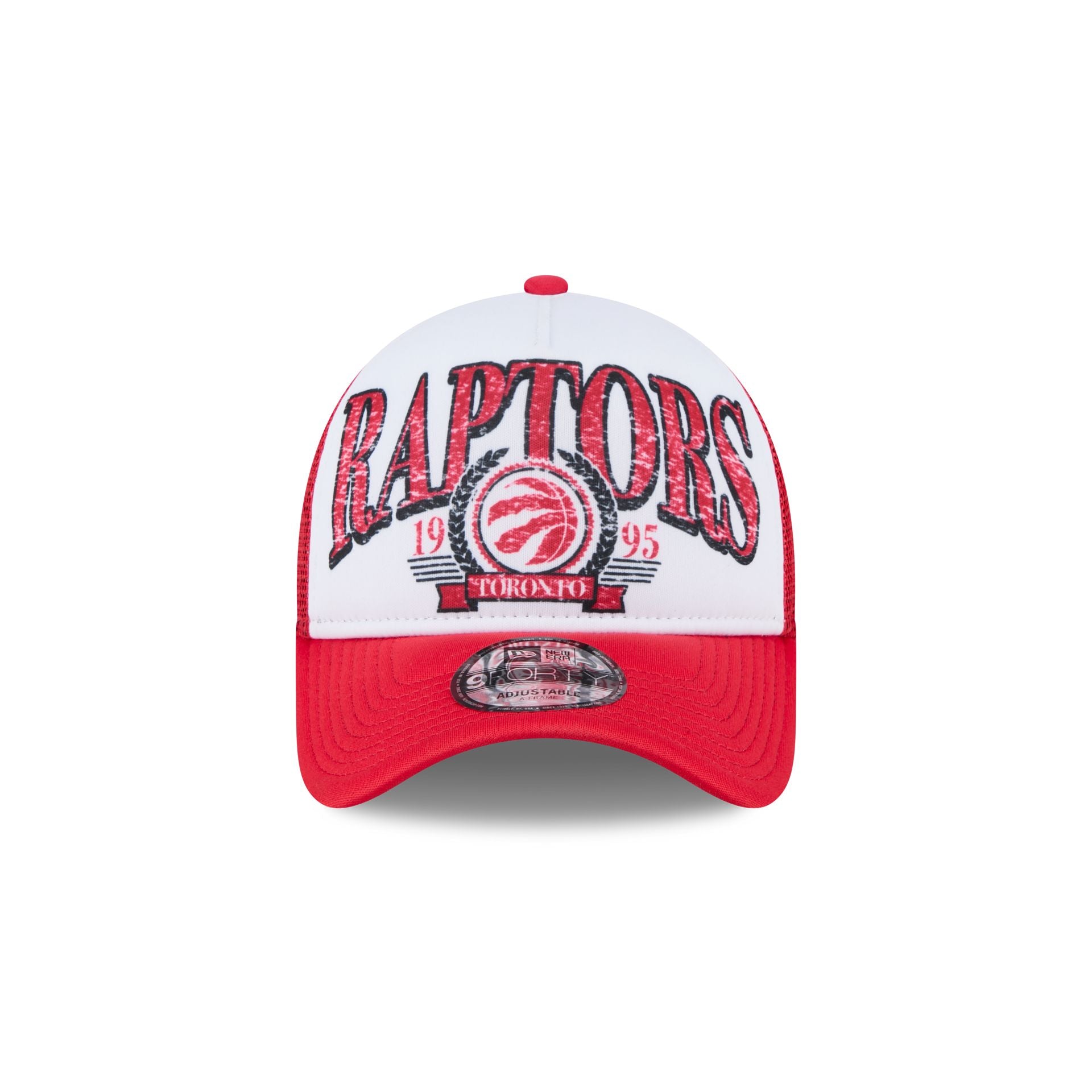 Toronto Raptors Distressed 9FORTY A-Frame Trucker Hat - Image 2