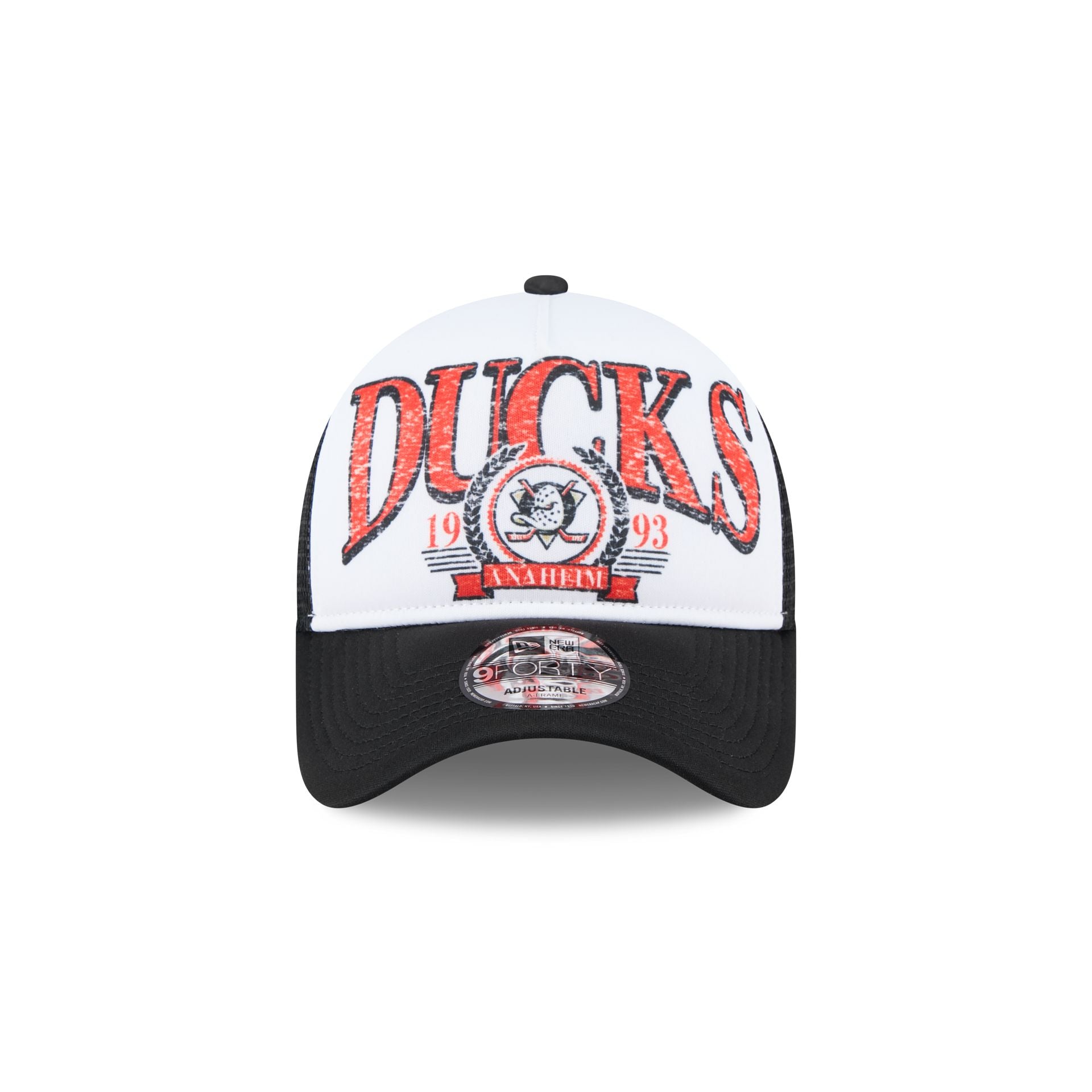 Anaheim Ducks Distressed 9FORTY A-Frame Trucker Hat - Image 2