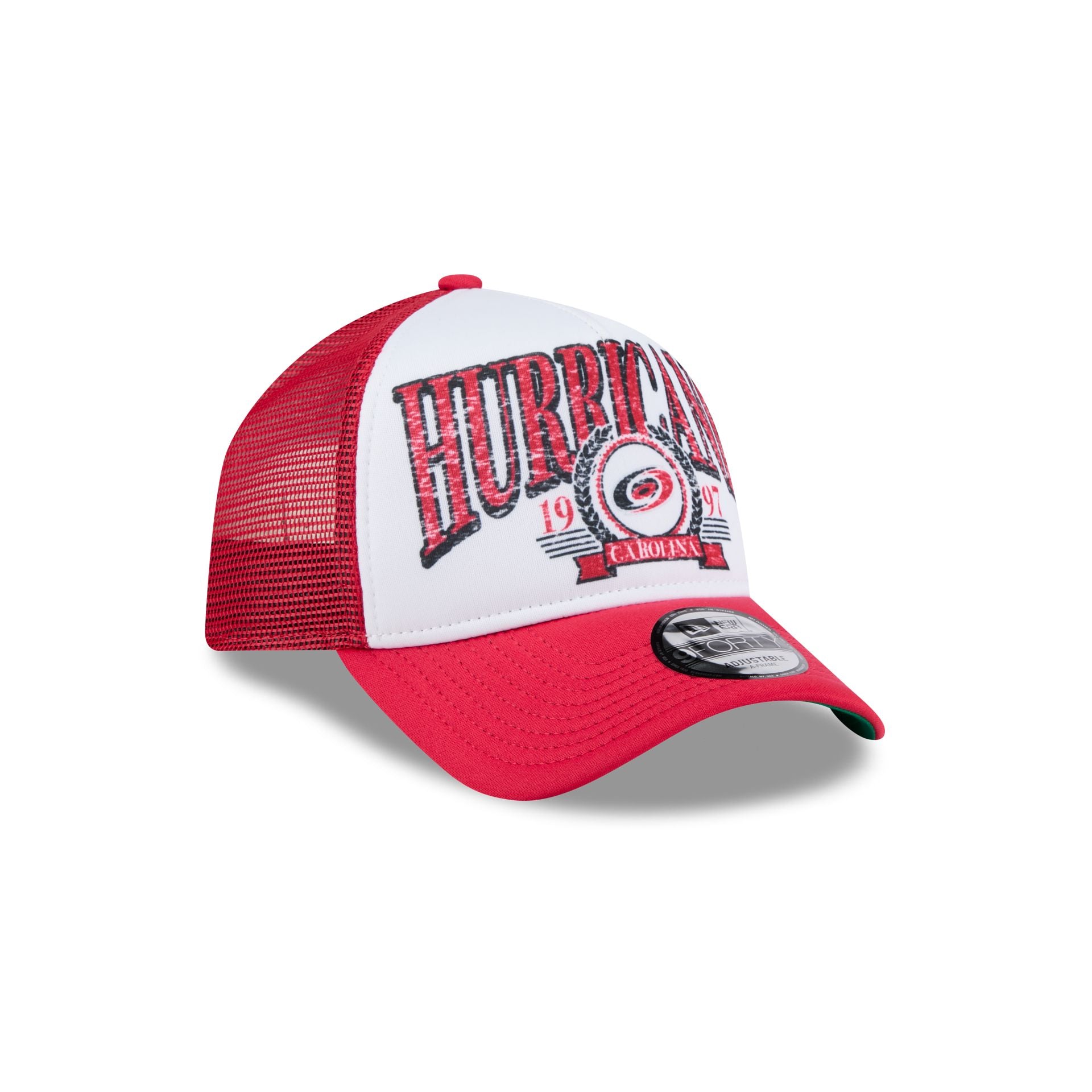 Carolina Hurricanes Distressed 9FORTY A-Frame Trucker Hat - Image 3
