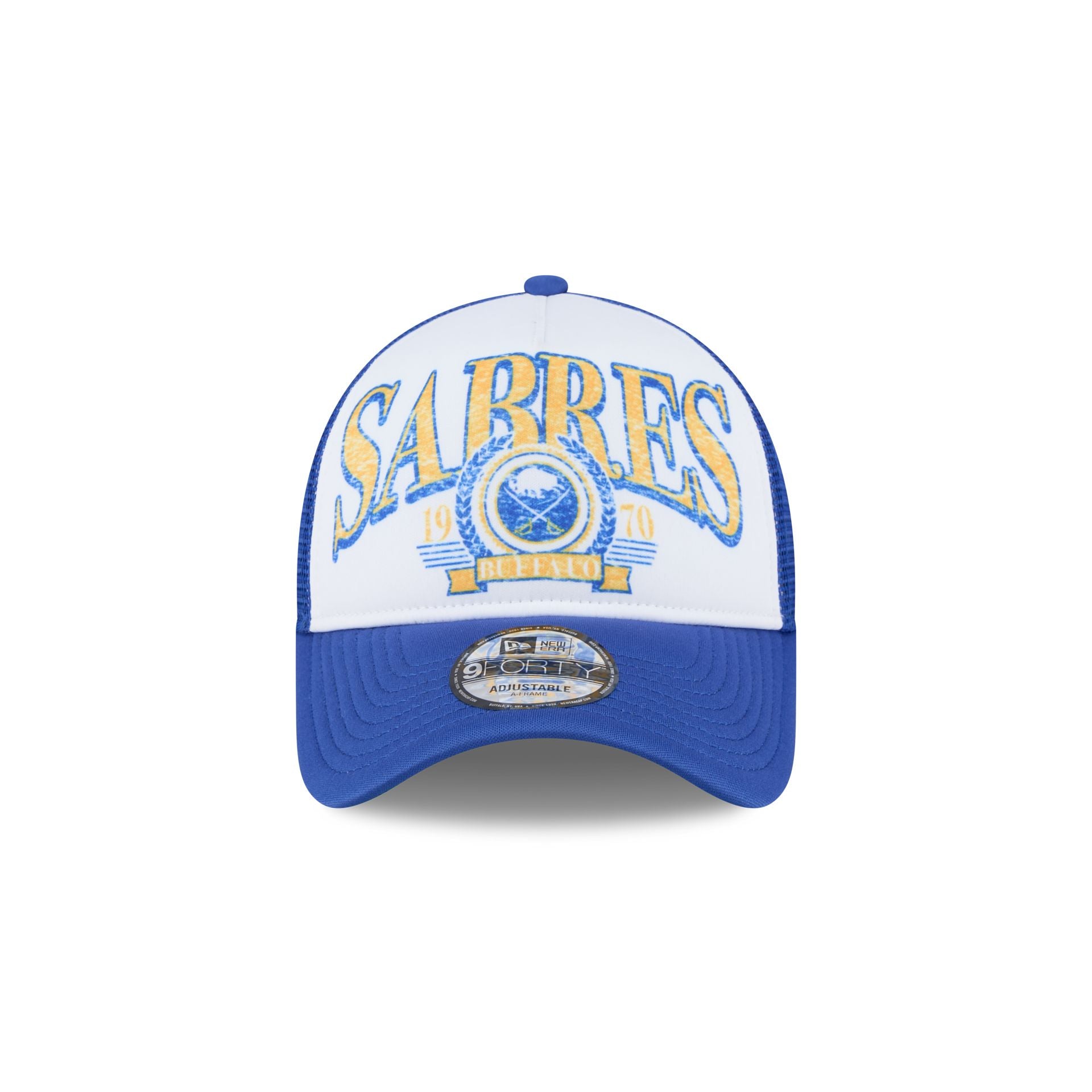 Buffalo Sabres Distressed 9FORTY A-Frame Trucker Hat - Image 2