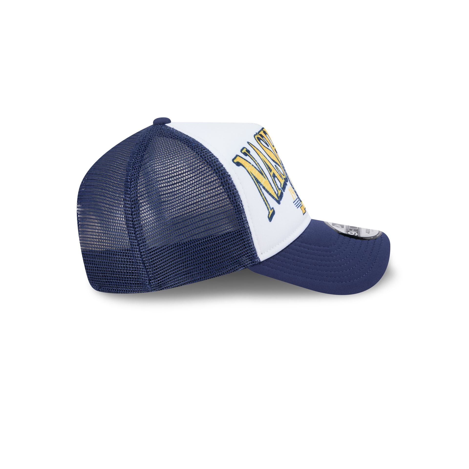 Nashville Predators Distressed 9FORTY A-Frame Trucker Hat - Image 5