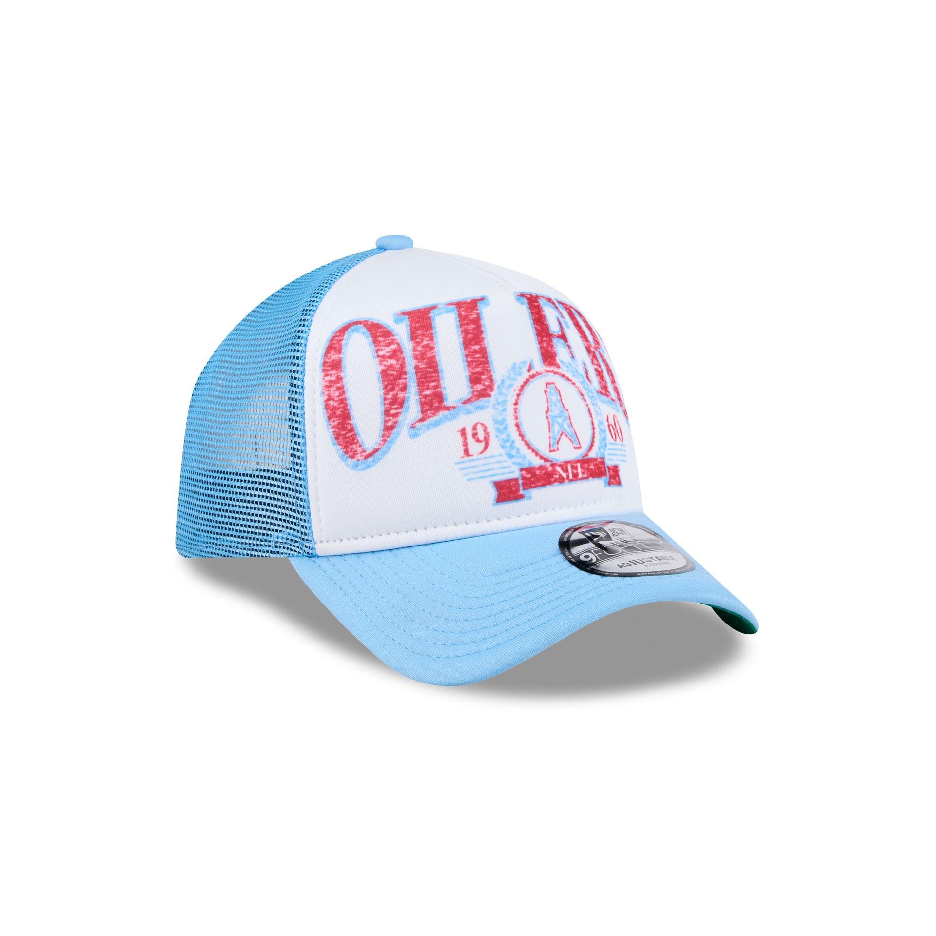 Oilers Distressed 9FORTY A-Frame Trucker Hat - Image 3
