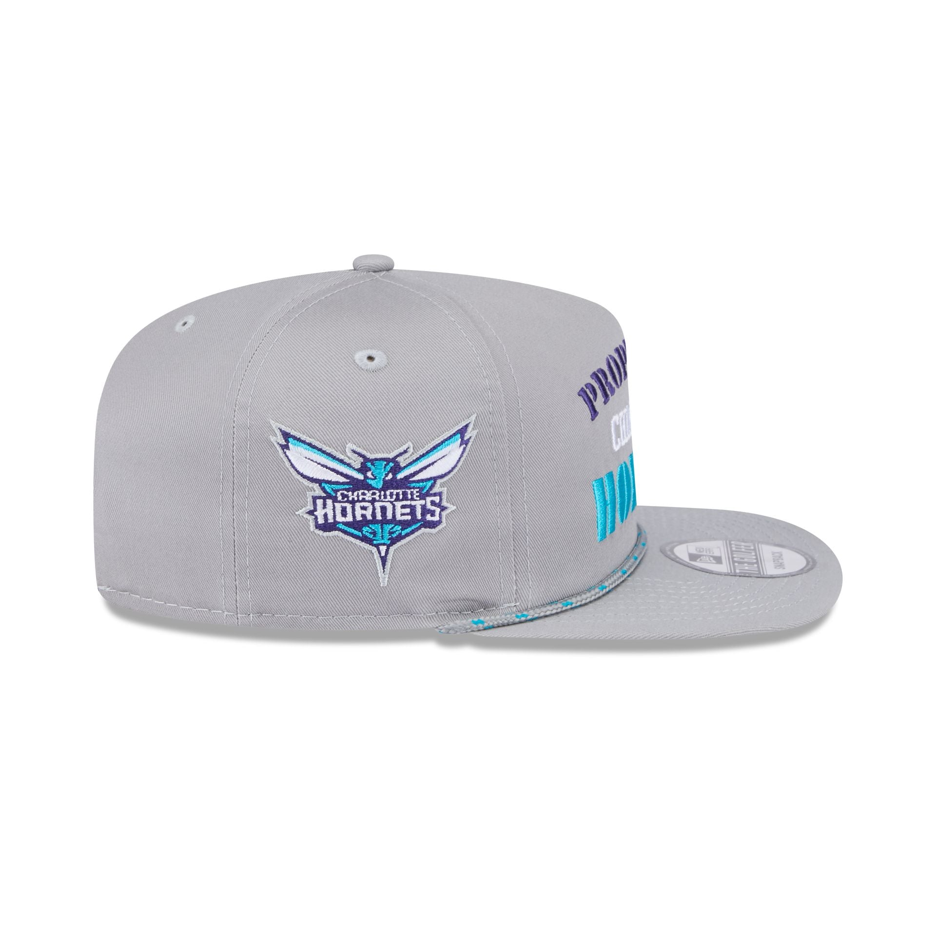 Charlotte Hornets Vintage Gray Rope Golfer Hat - Image 4