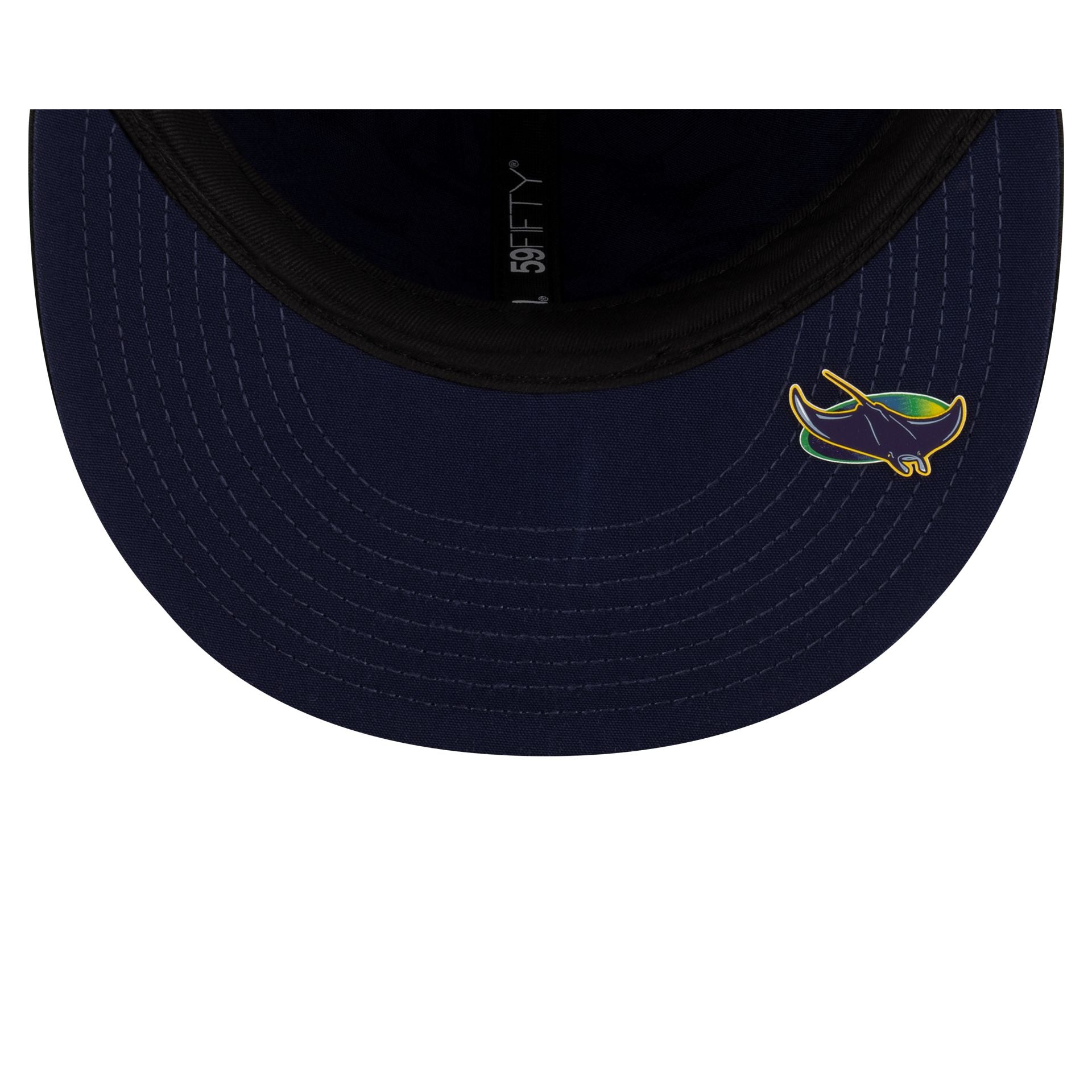 Tampa Bay Rays 2025 Clubhouse Black 59FIFTY Fitted Hat - Image 7