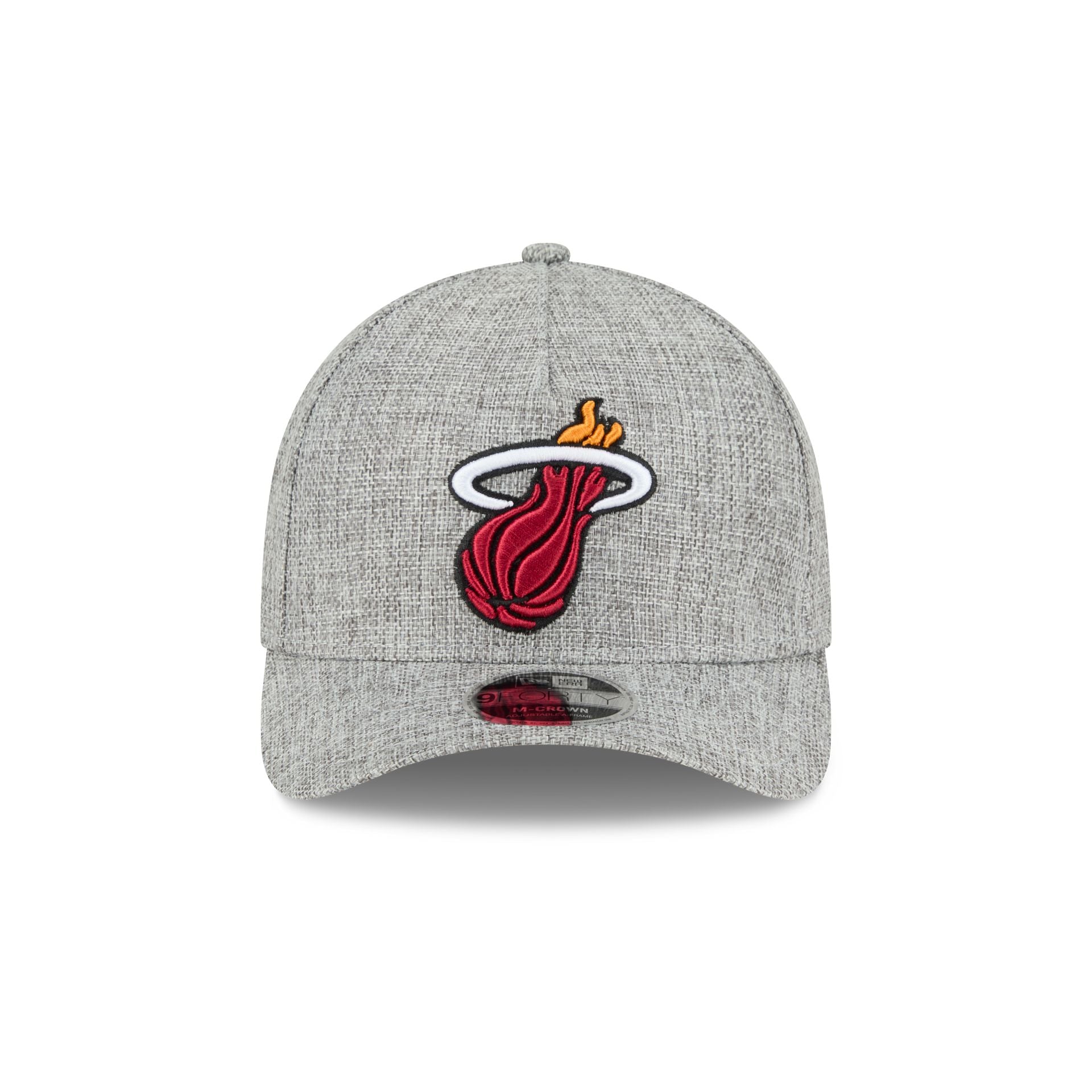 Miami Heat Cotton Weave Gray 9FORTY M-Crown A-Frame Snapback Hat - Image 2