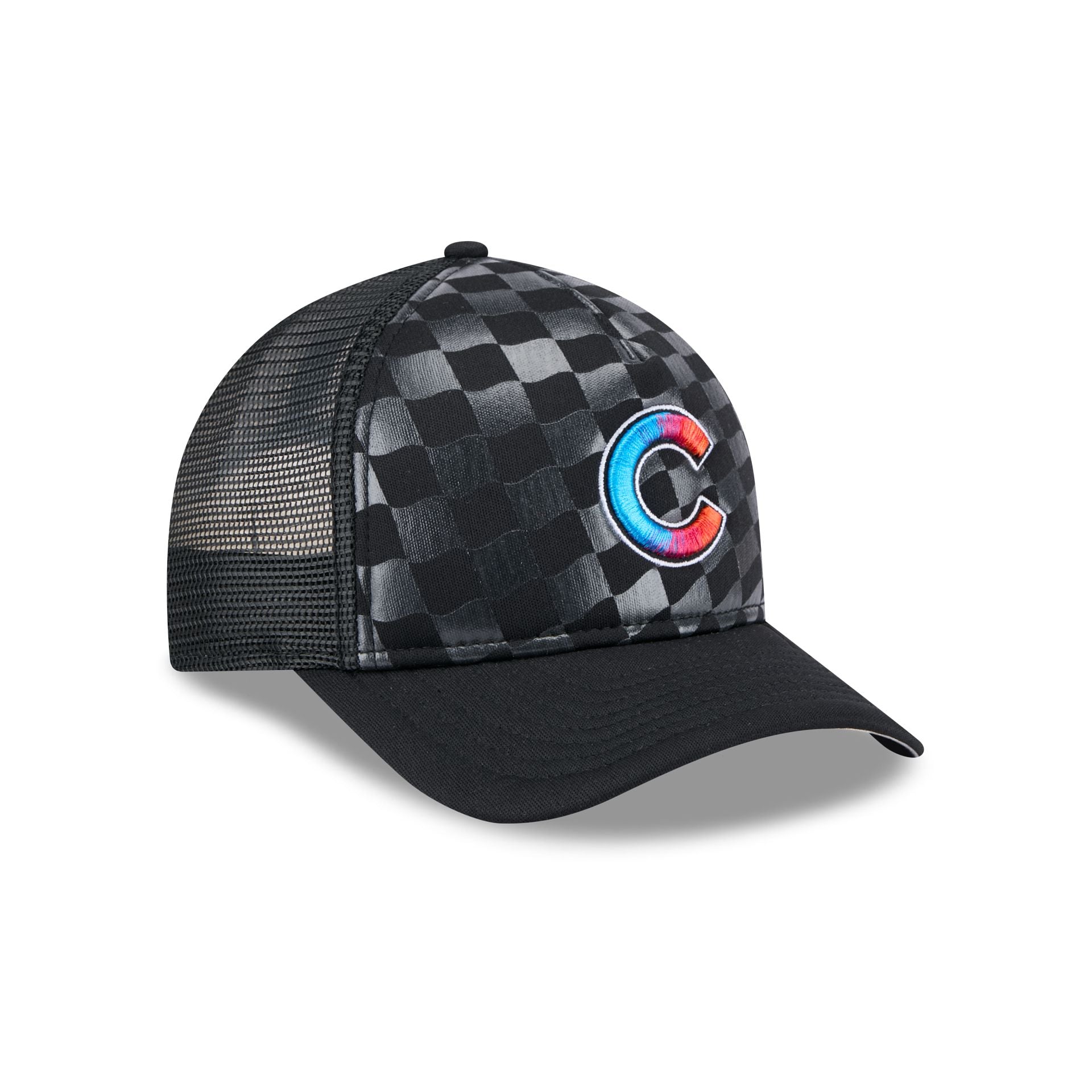Chicago Cubs Gradient Raceway 9FORTY M-Crown A-Frame Trucker Hat - Image 3