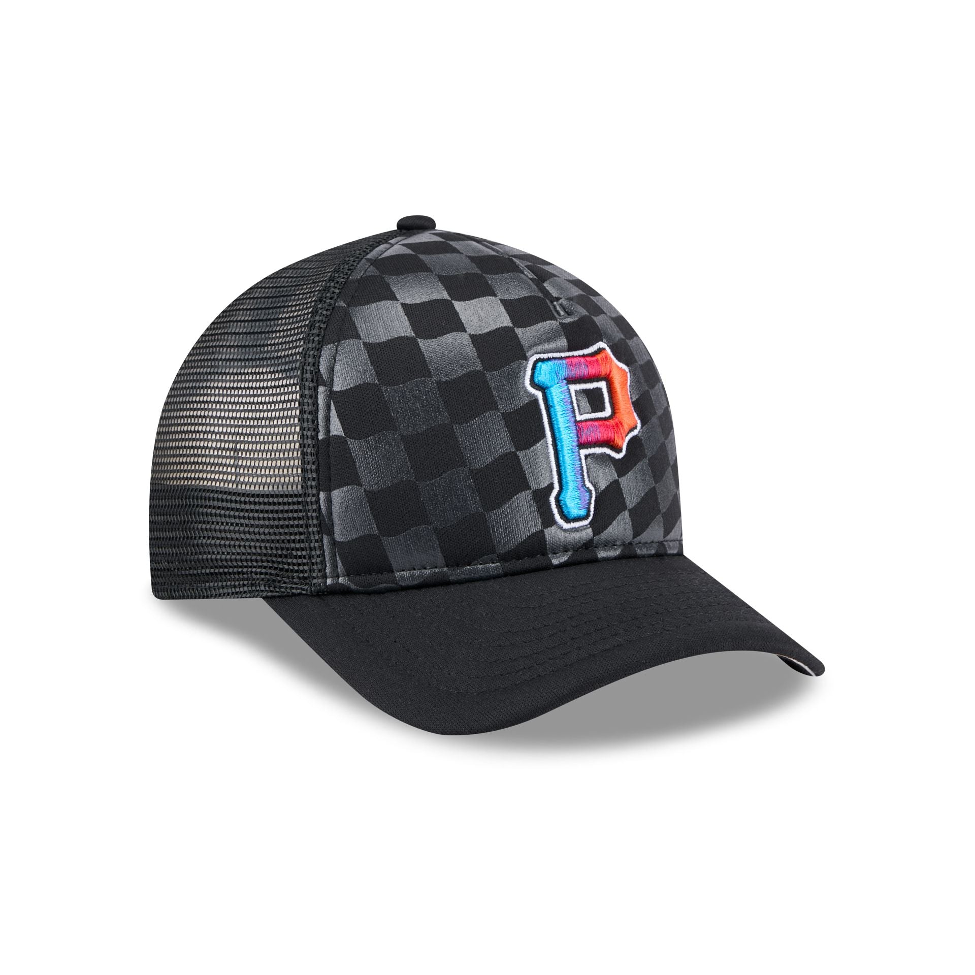 Pittsburgh Pirates Gradient Raceway 9FORTY M-Crown A-Frame Trucker Hat - Image 3