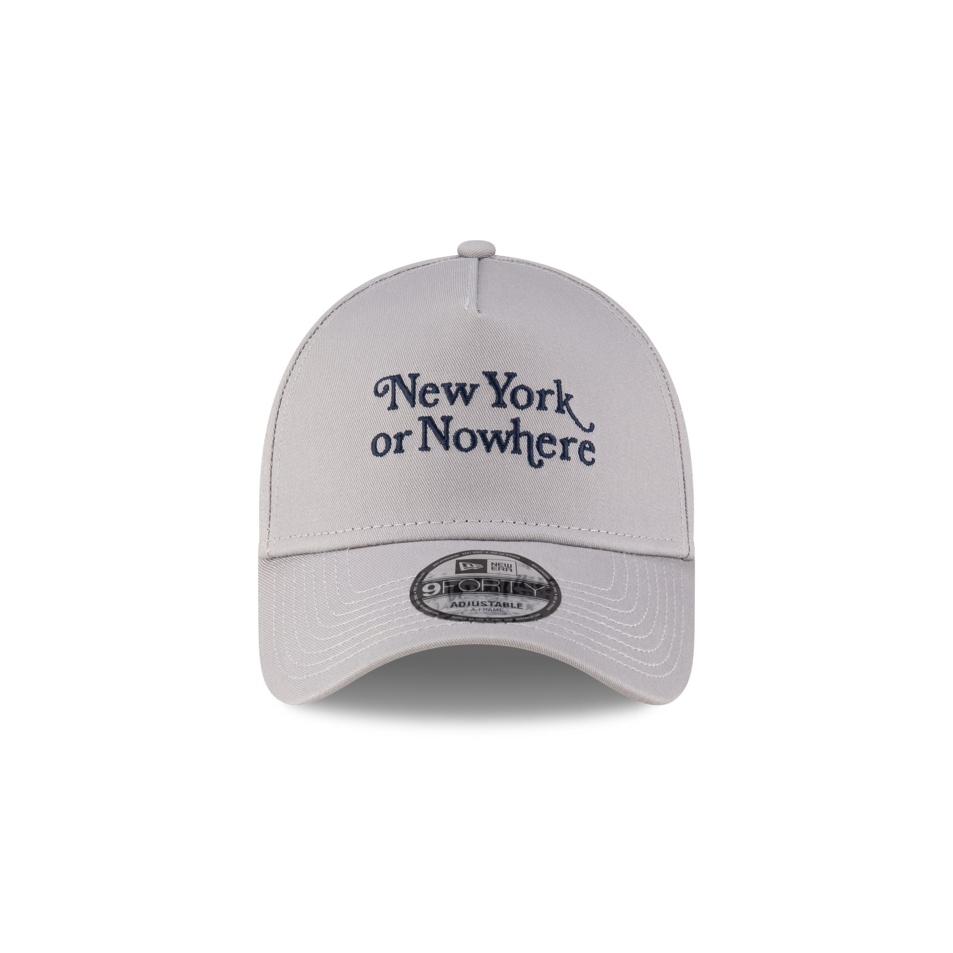 New York or Nowhere x New York Yankees Gray Wordmark 9FORTY A-Frame Snapback Hat - Image 2