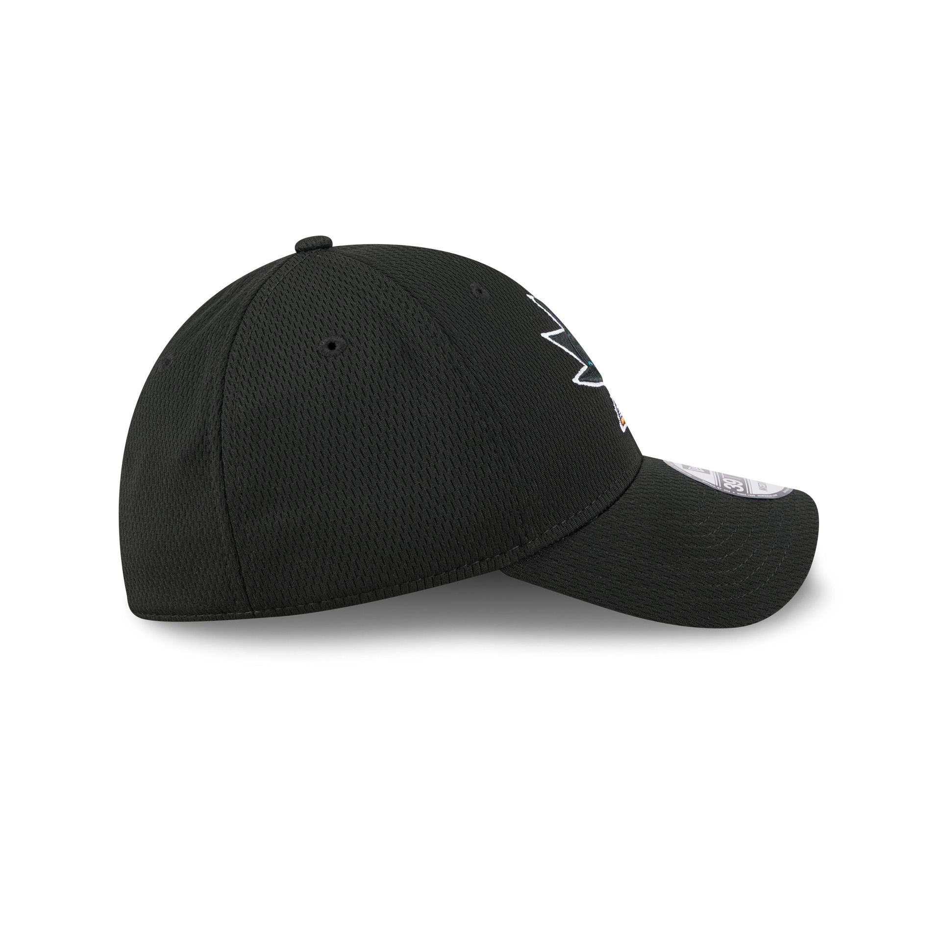 San Jose Sharks Black 39THIRTY Stretch Fit Hat - Image 5