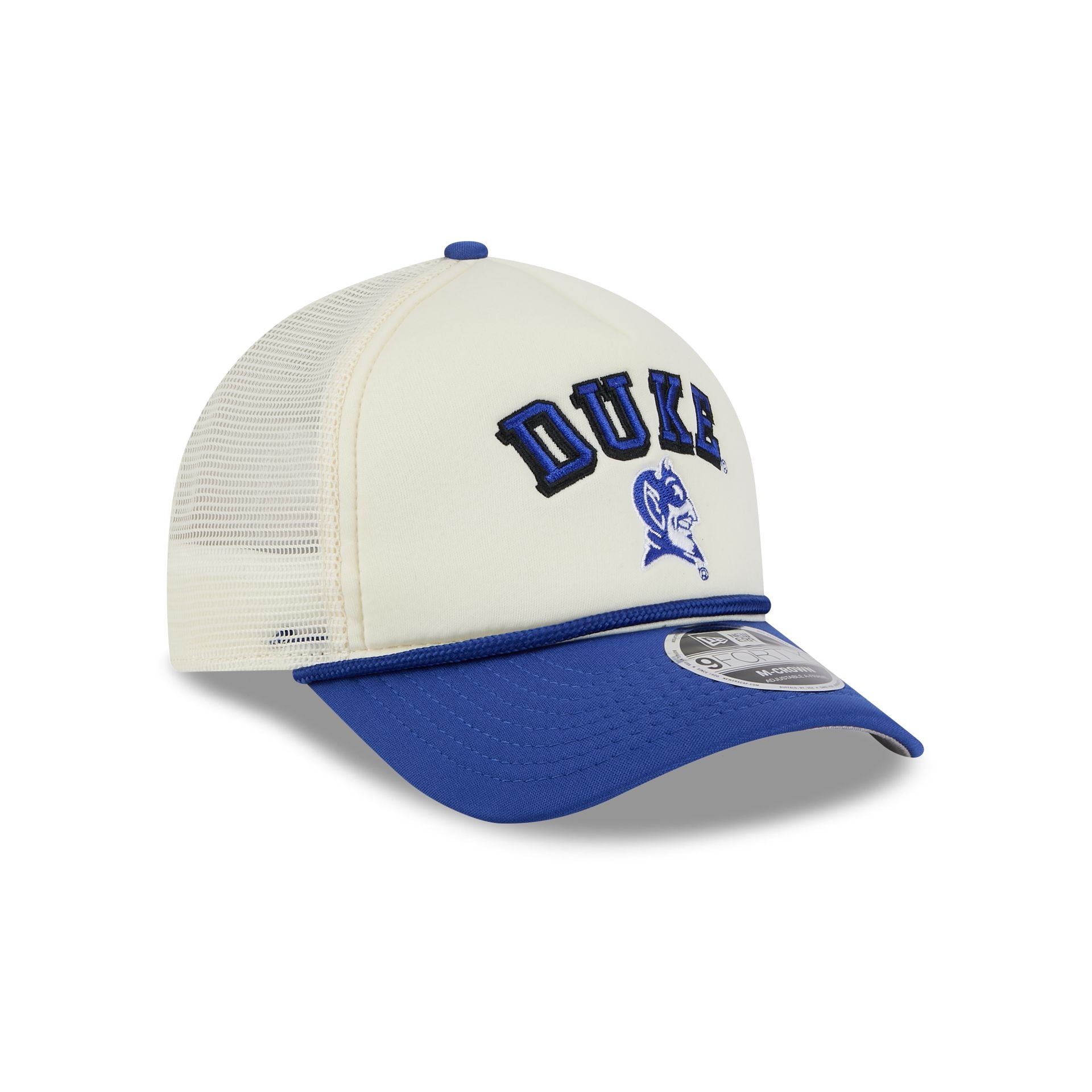 Duke Blue Devils Chrome Arch 9FORTY M-Crown A-Frame Trucker Hat - Image 3