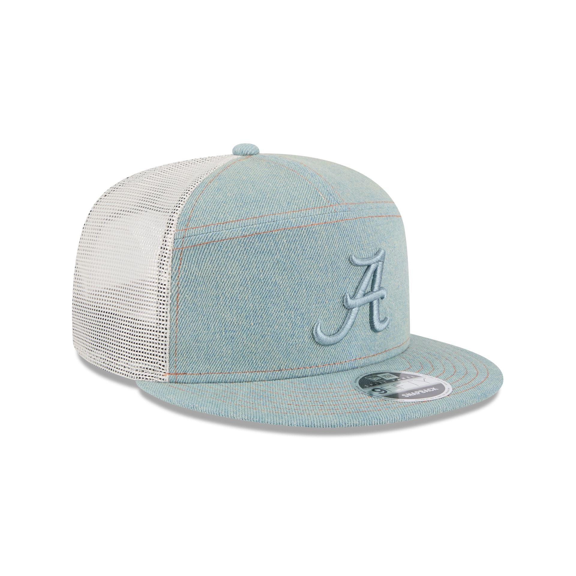 Alabama Crimson Tide Denim Split Panel 9FIFTY Trucker Hat - Image 3