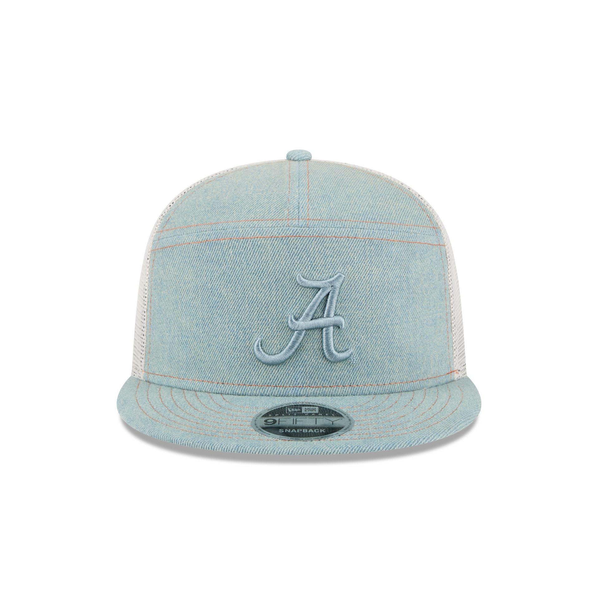 Alabama Crimson Tide Denim Split Panel 9FIFTY Trucker Hat - Image 2