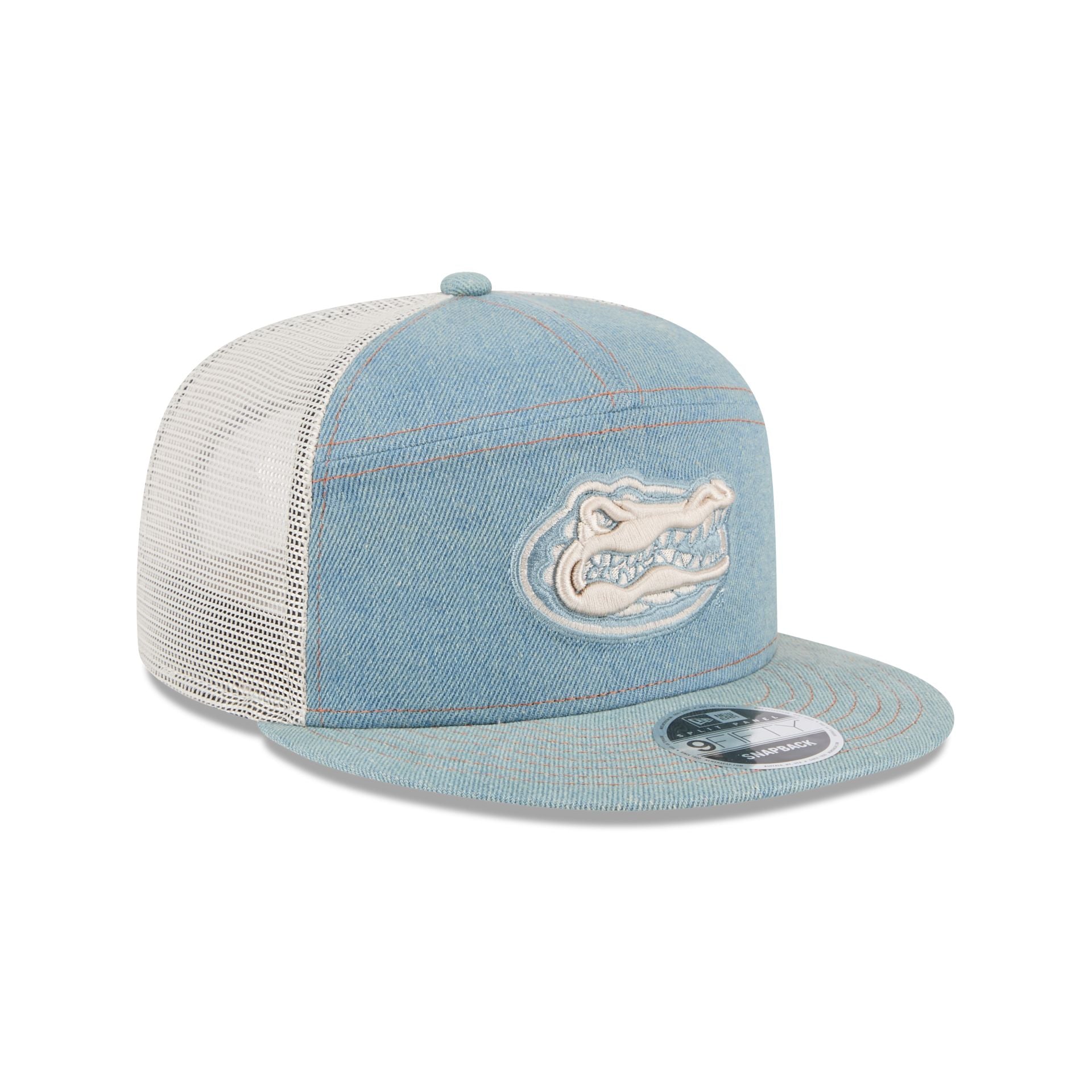 Florida Gators Denim Split Panel 9FIFTY Trucker Hat - Image 3