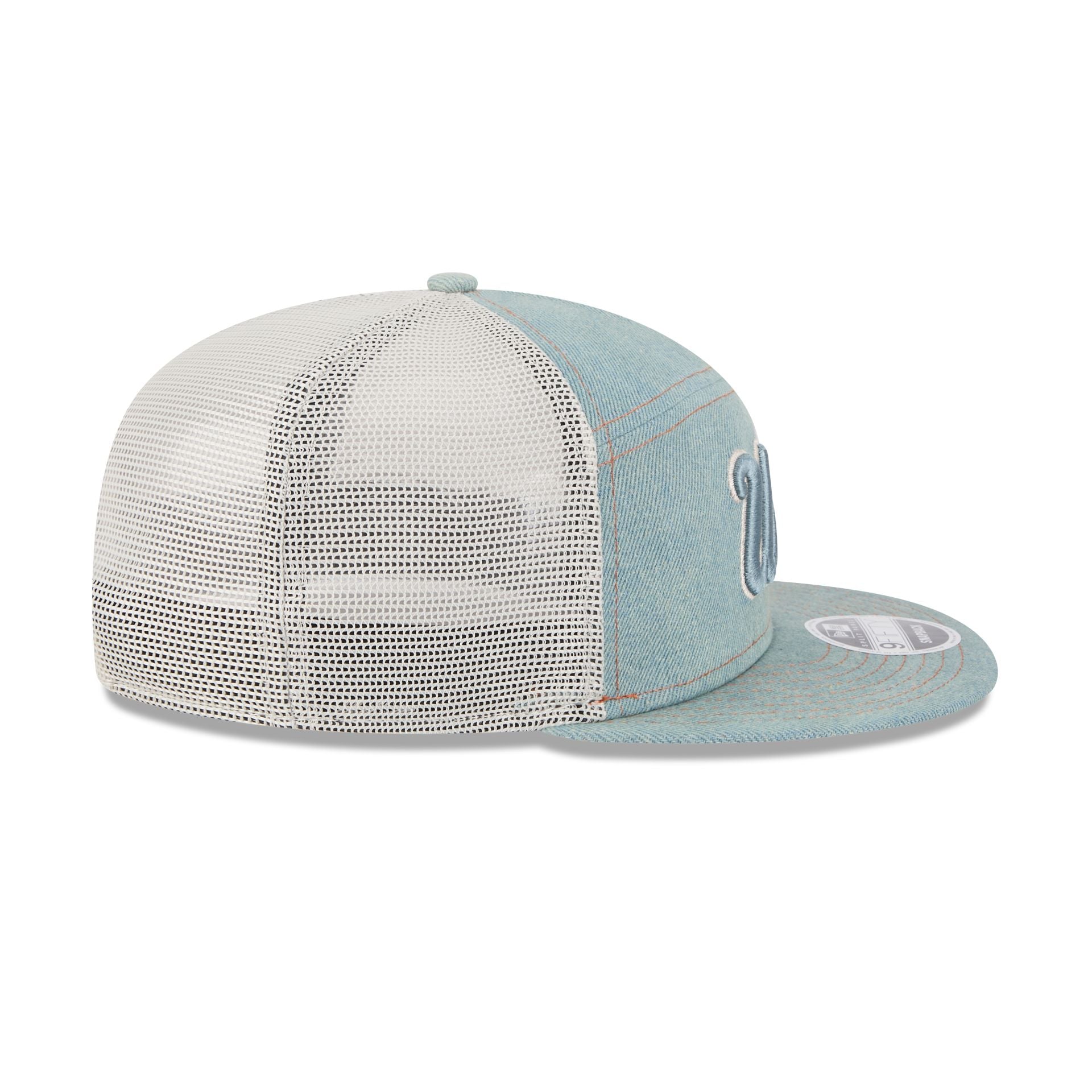 UCLA Bruins Denim Split Panel 9FIFTY Trucker Hat - Image 5