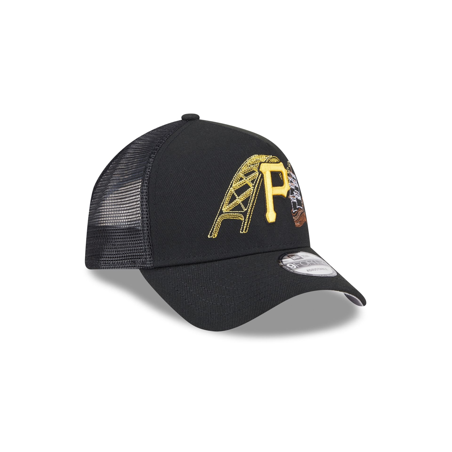 Pittsburgh Pirates State Stitch 9FORTY A-Frame Trucker Hat - Image 3