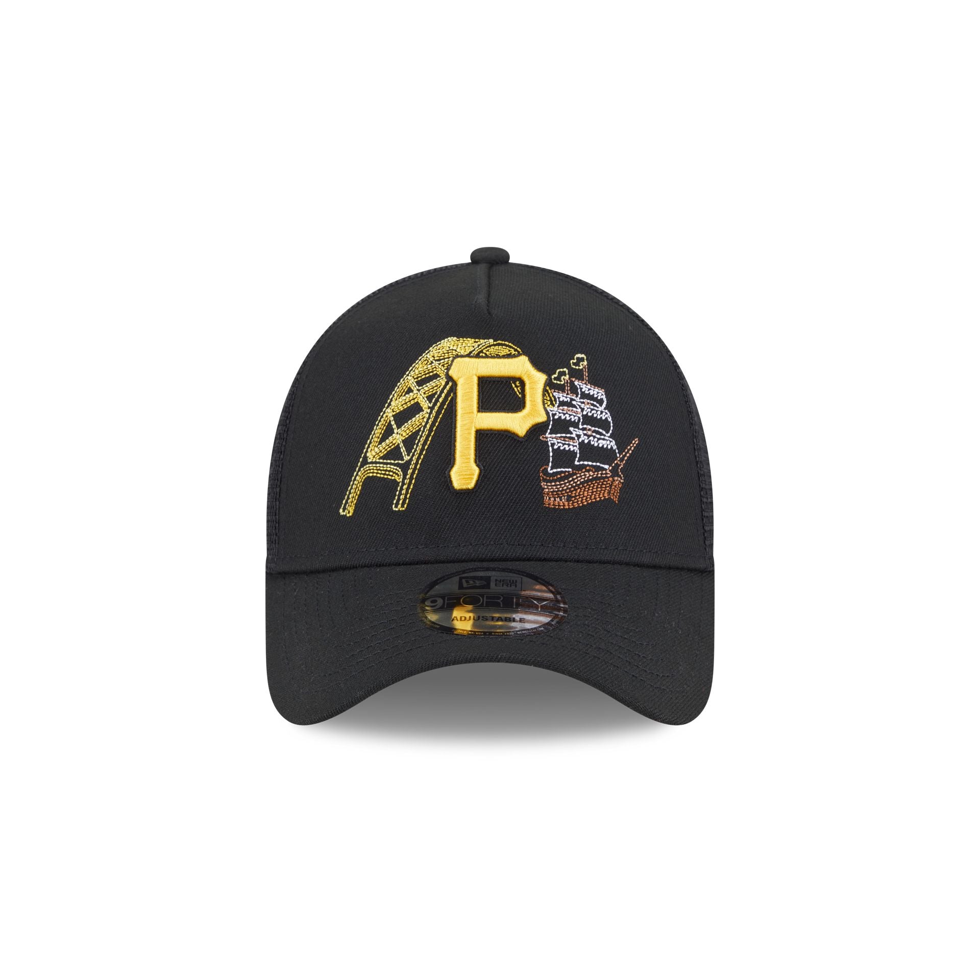 Pittsburgh Pirates State Stitch 9FORTY A-Frame Trucker Hat - Image 2