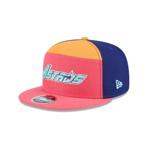Houston Astros Coral Split Panel 9FIFTY Snapback Hat