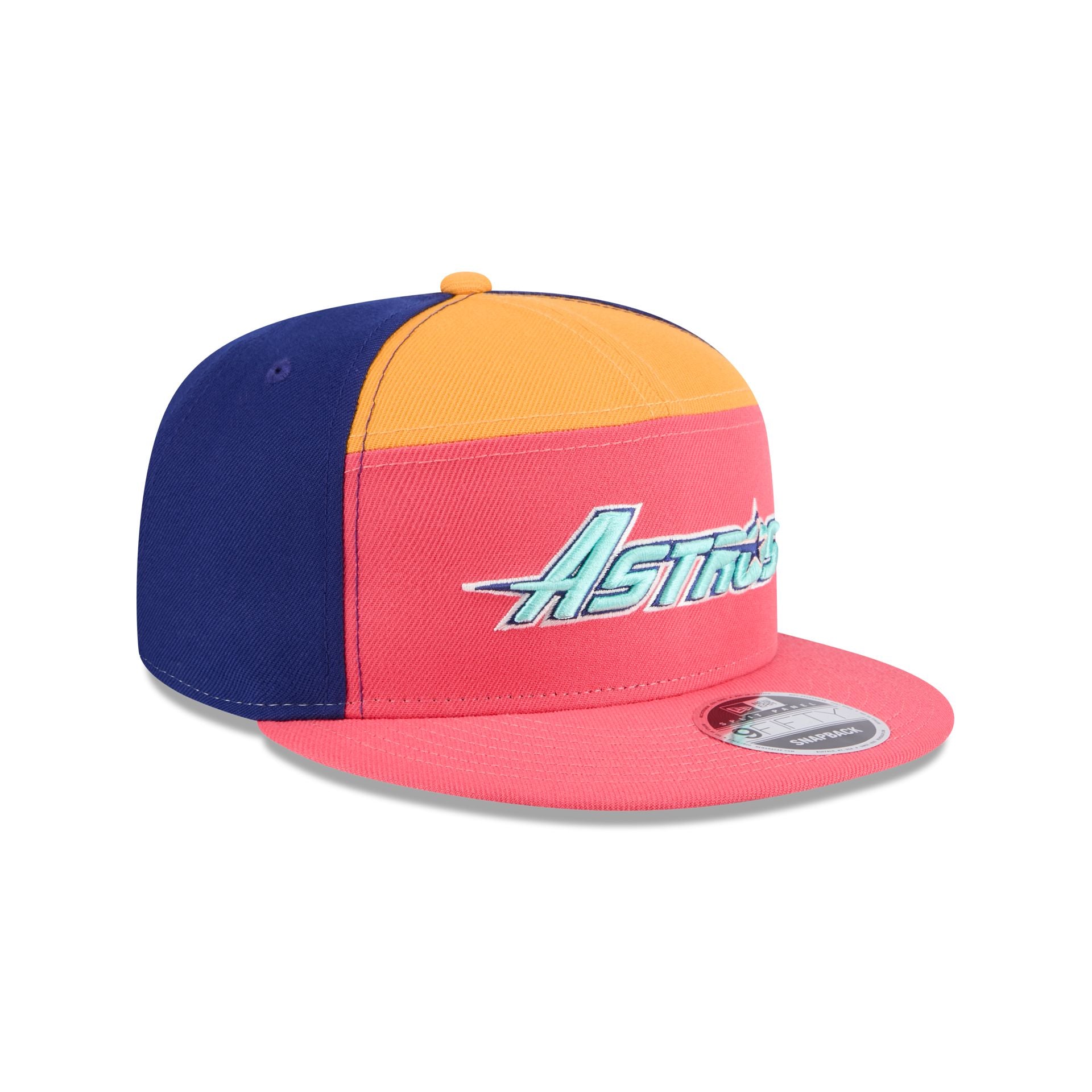 Houston Astros Coral Split Panel 9FIFTY Snapback Hat - Image 3