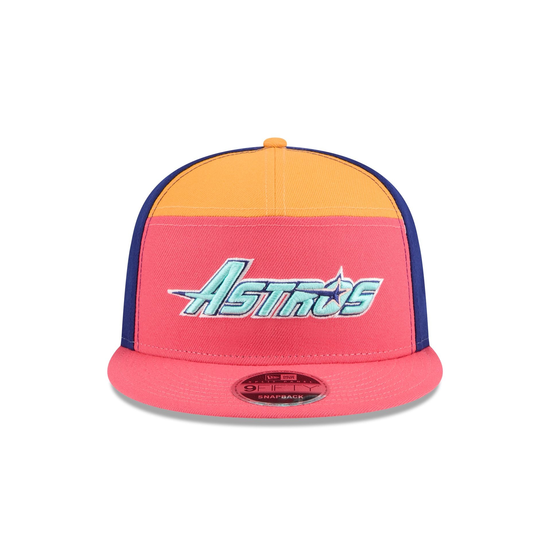 Houston Astros Coral Split Panel 9FIFTY Snapback Hat - Image 2