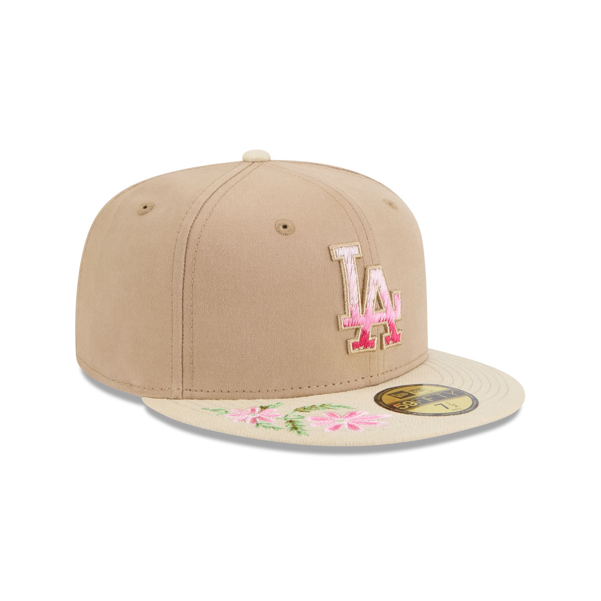 Los Angeles Dodgers Hand Stitched Floral 59FIFTY Fitted Hat - Image 3