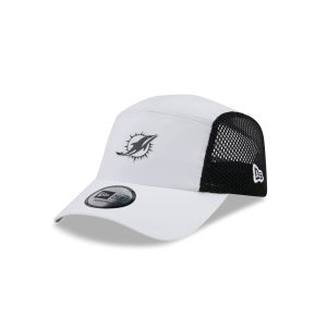 Miami Dolphins White Poly Runner Adjustable Hat