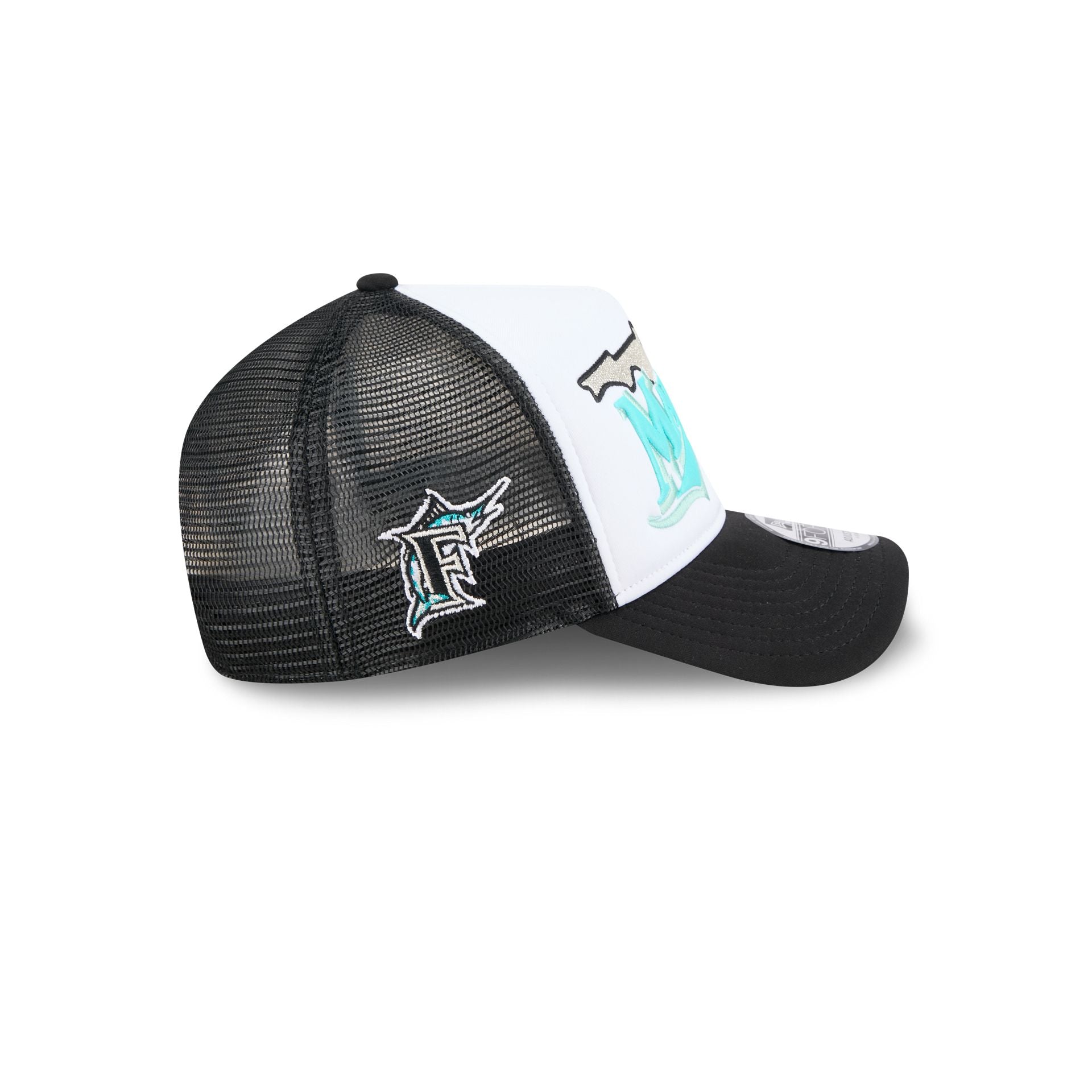Miami Marlins State Flower 9FORTY A-Frame Trucker Hat - Image 4