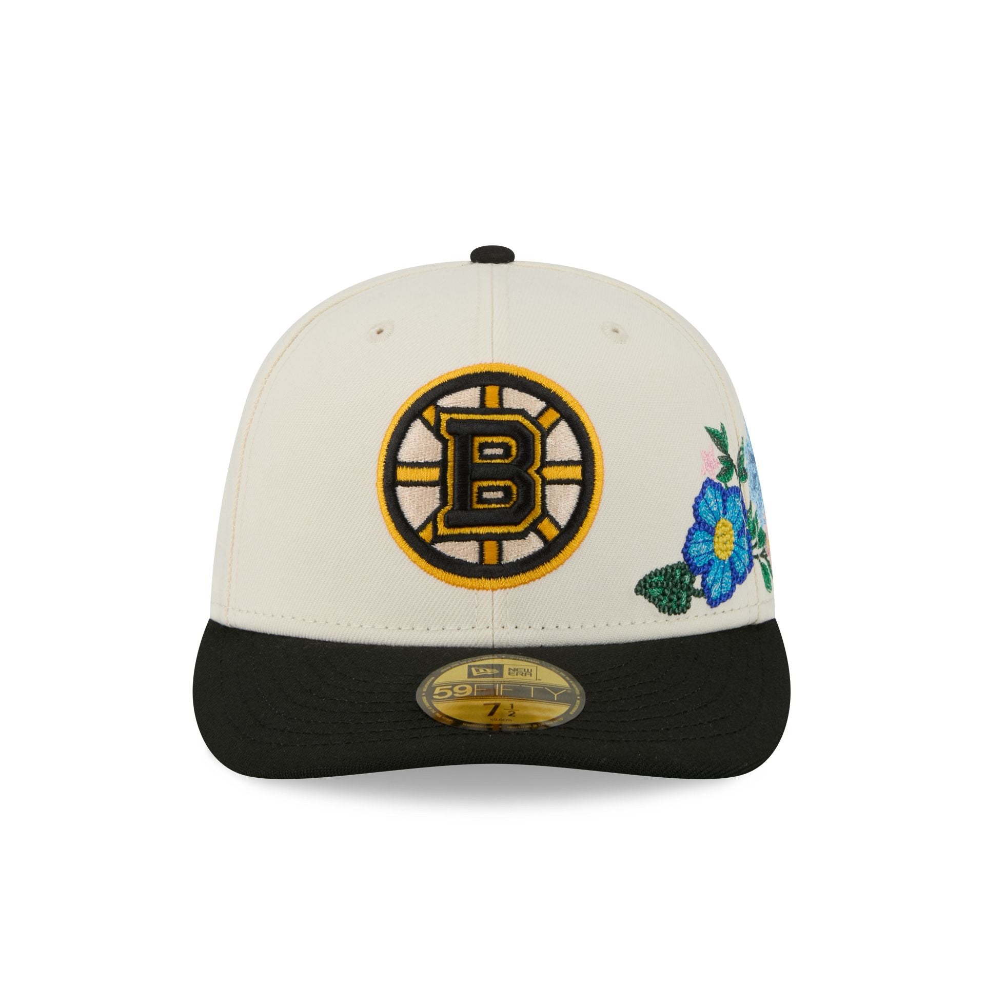 Boston Bruins Tonal Florals White 59FIFTY Fitted Hat - Image 2