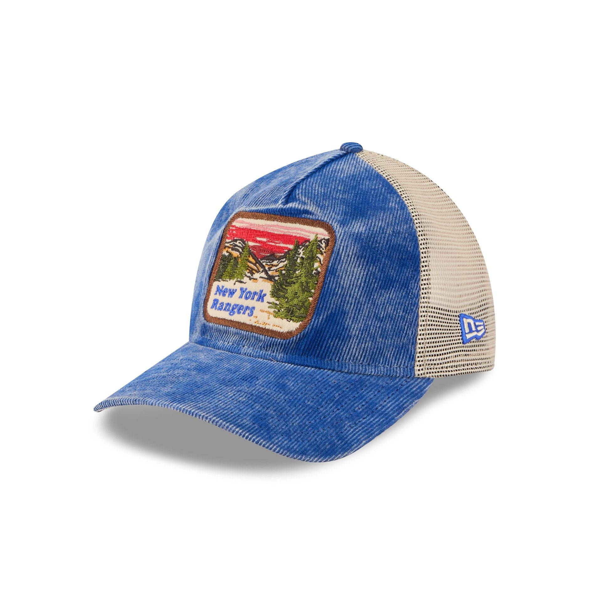 New York Rangers Vintage Landscape 9TWENTY A-Frame Trucker Hat - Image 3