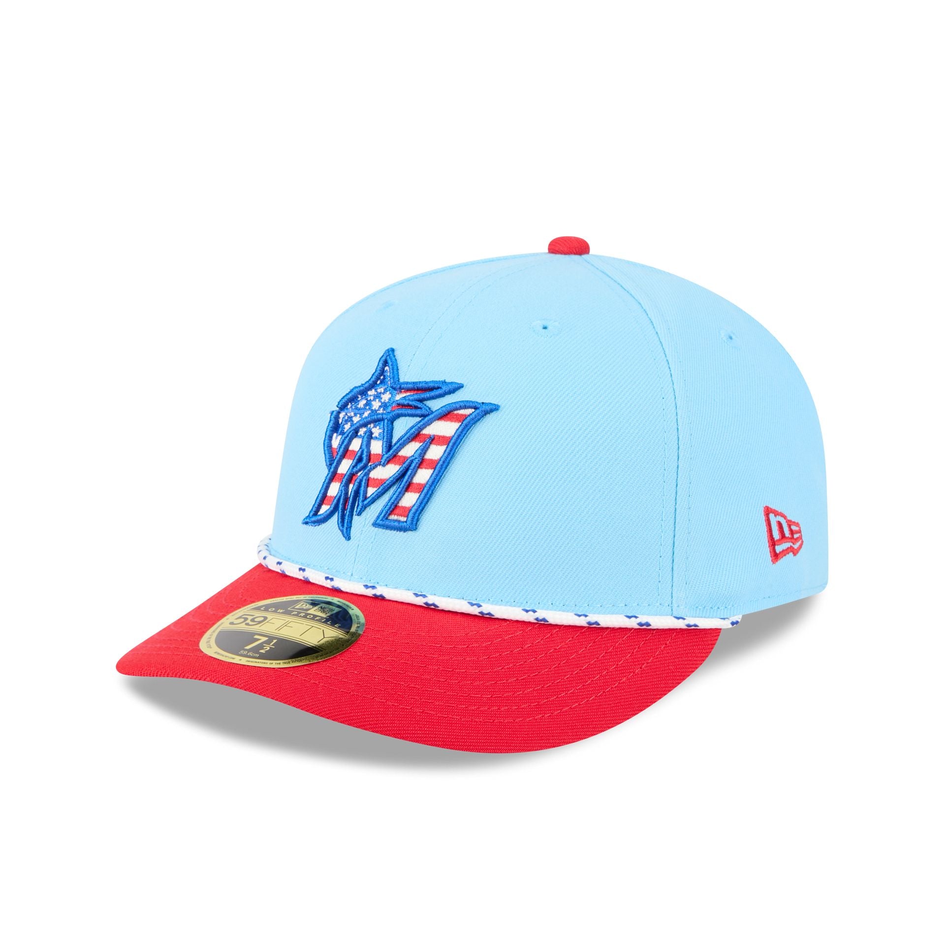 Miami Marlins Independence Day 2025 Low Profile 59FIFTY Fitted Hat