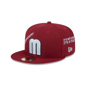 Mexico Baseball New Era Anniversary Logos Maroon 59FIFTY Fitted Hat
