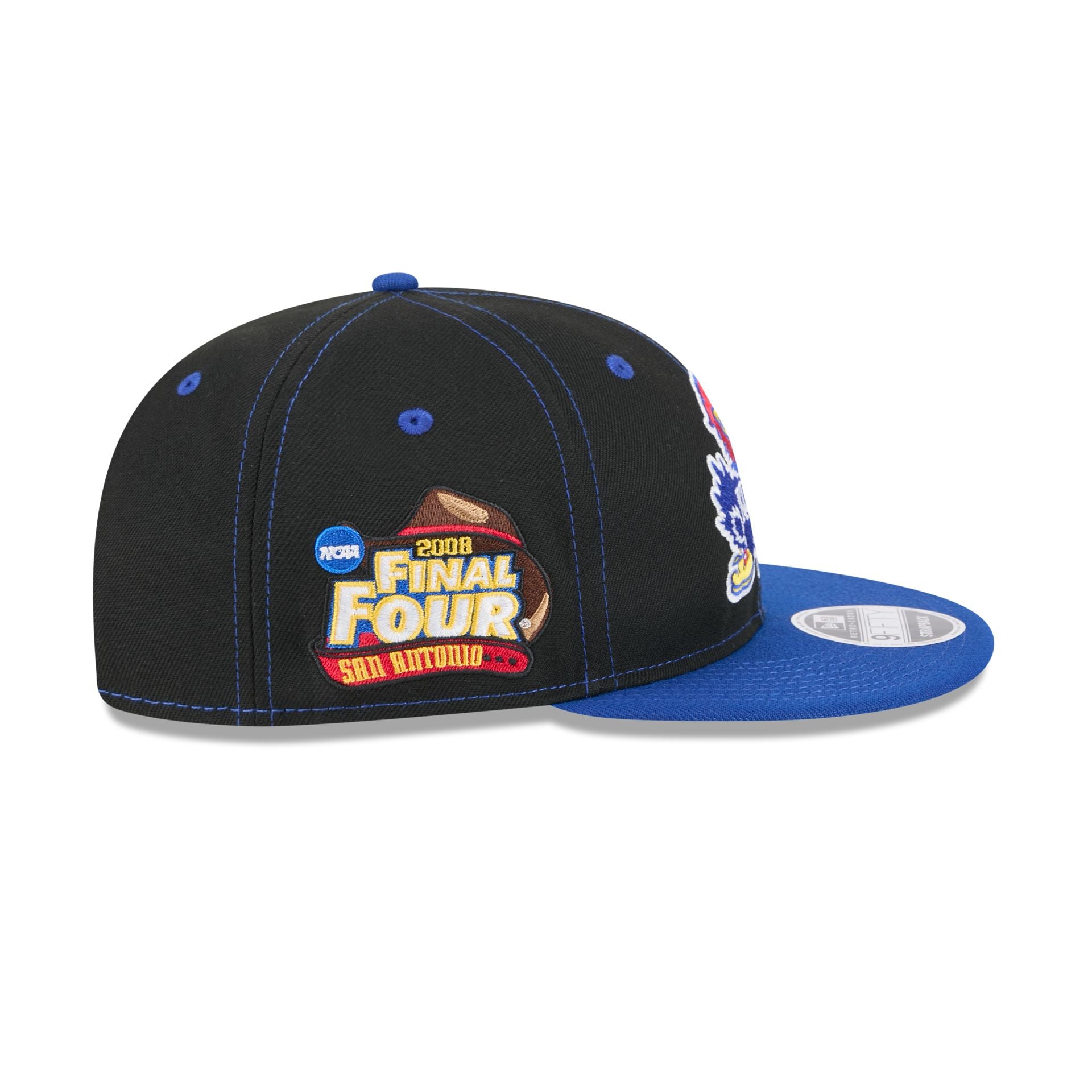 Kansas Jayhawks Tournament Side Patch Retro Crown 9FIFTY Strapback Hat - Image 4