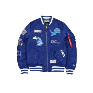 Alpha Industries x Detroit Lions Blue MA-1 Bomber Jacket