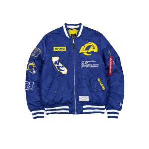 Alpha Industries x Los Angeles Rams Blue MA-1 Bomber Jacket