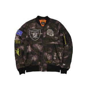 Alpha Industries x Las Vegas Raiders Black Camo MA-1 Bomber Jacket