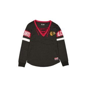 Chicago Blackhawks Throwback Women's V-Neck Long-Sleeve T-Shirt