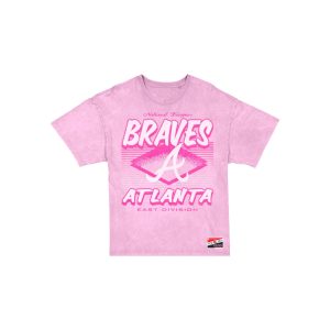 Atlanta Braves Throwback Women's Pink T-Shirt