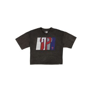 Philadelphia Phillies Sport Night Black Cropped Women's T-Shirt