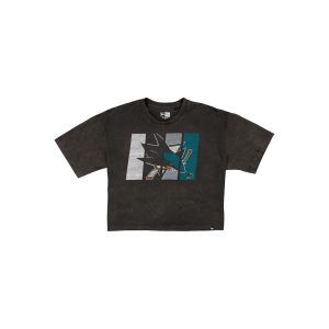 San Jose Sharks Sport Night Black Cropped Women's T-Shirt
